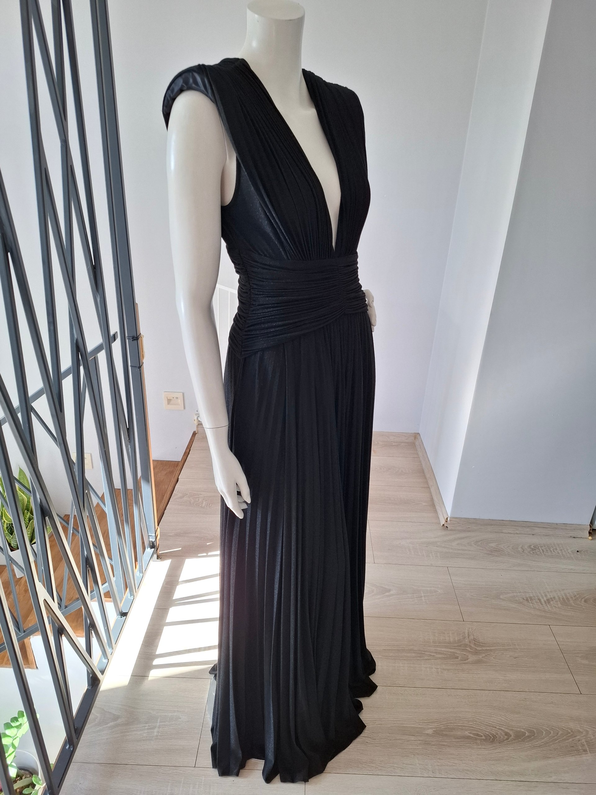 Elisabetta Franchi Plisse Evening Gown Size M image 10