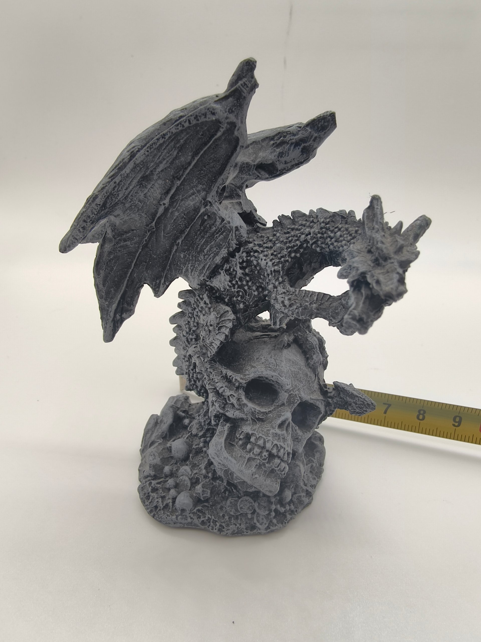 Statuetta Drago su Teschio Resina 12cm Scultura Fantasy Gothic Dark Arredo Scrivania image 9