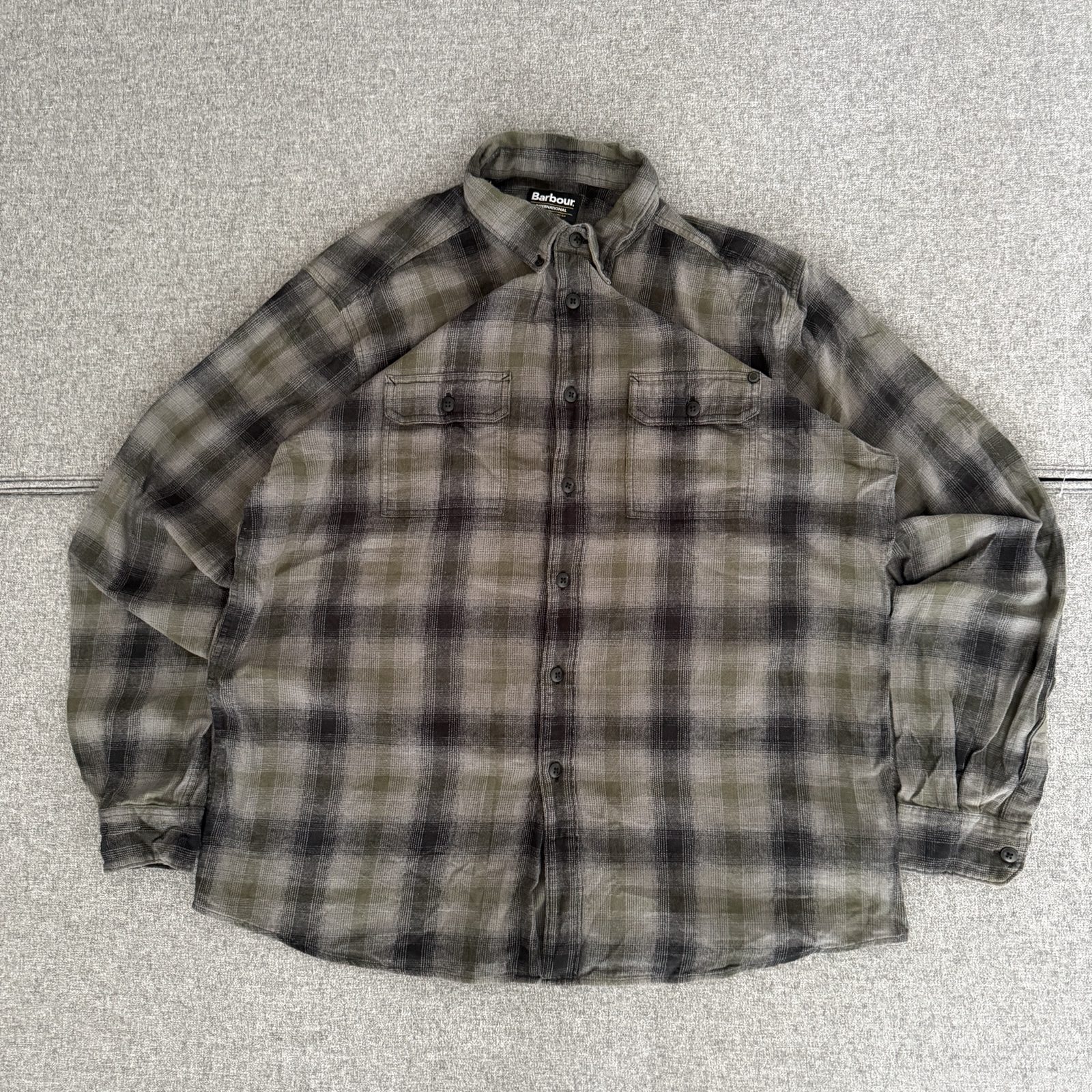 Barbour Green & Black Check Tailored Fit Shirt XXL