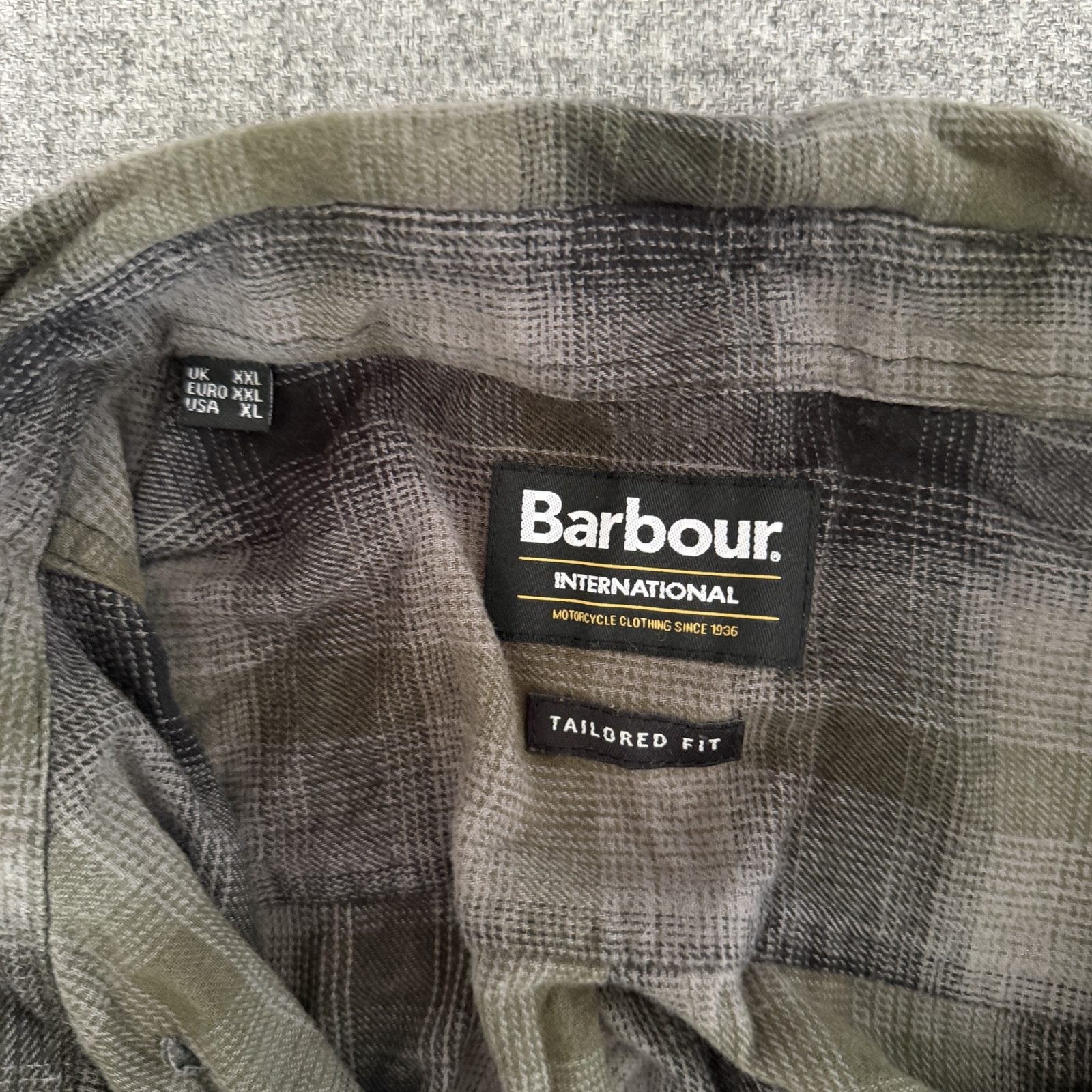 Barbour Green & Black Check Tailored Fit Shirt XXL image 5