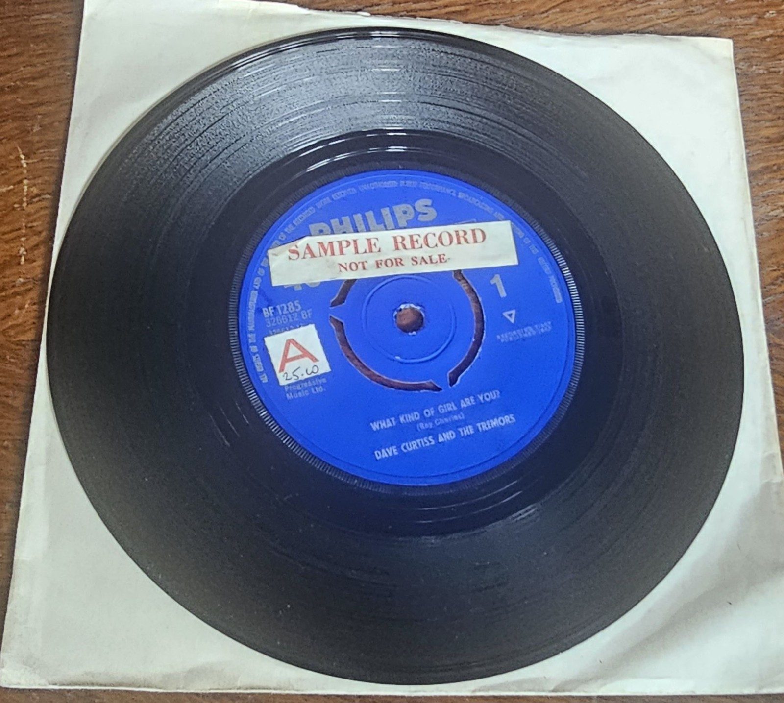 Dave Curtiss and the Tremors What Kind of Girl Are You PROMO Philips BF1285 7"