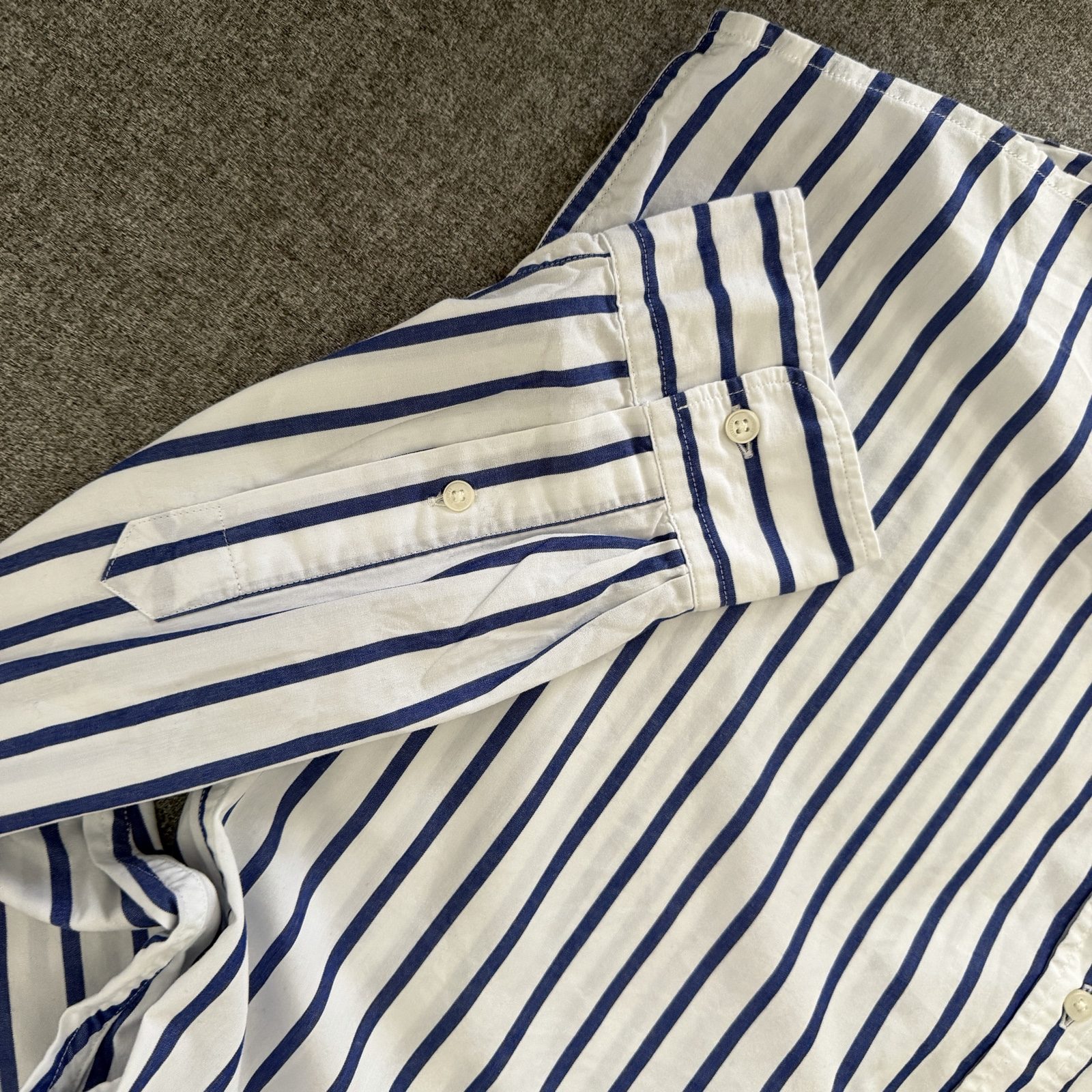 Tommy Hilfiger White & Blue Stripe Men's Shirt XL Regular Fit image 5