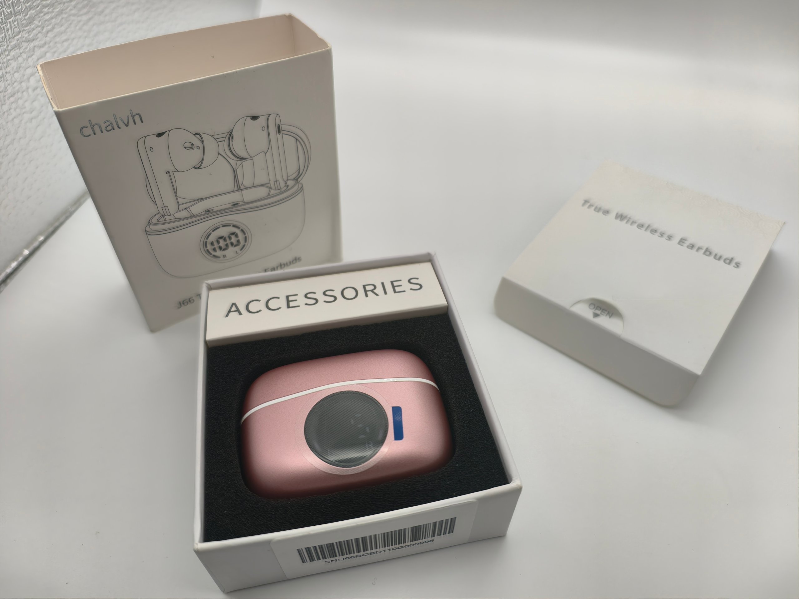 Auricolari Bluetooth J66 TWS chalvh Display LED In-Ear Wireless Oro Rosa Bianchi Box image 7