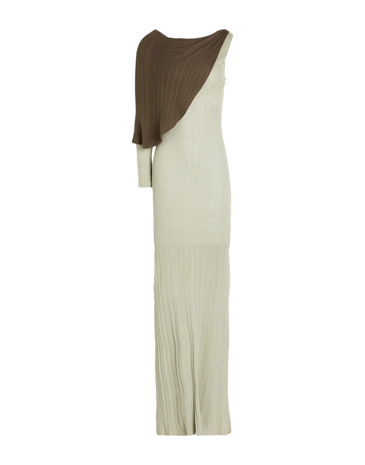 New Aya Muse Silk Blend Ribbed Asymmetric Maxi Dress Size S