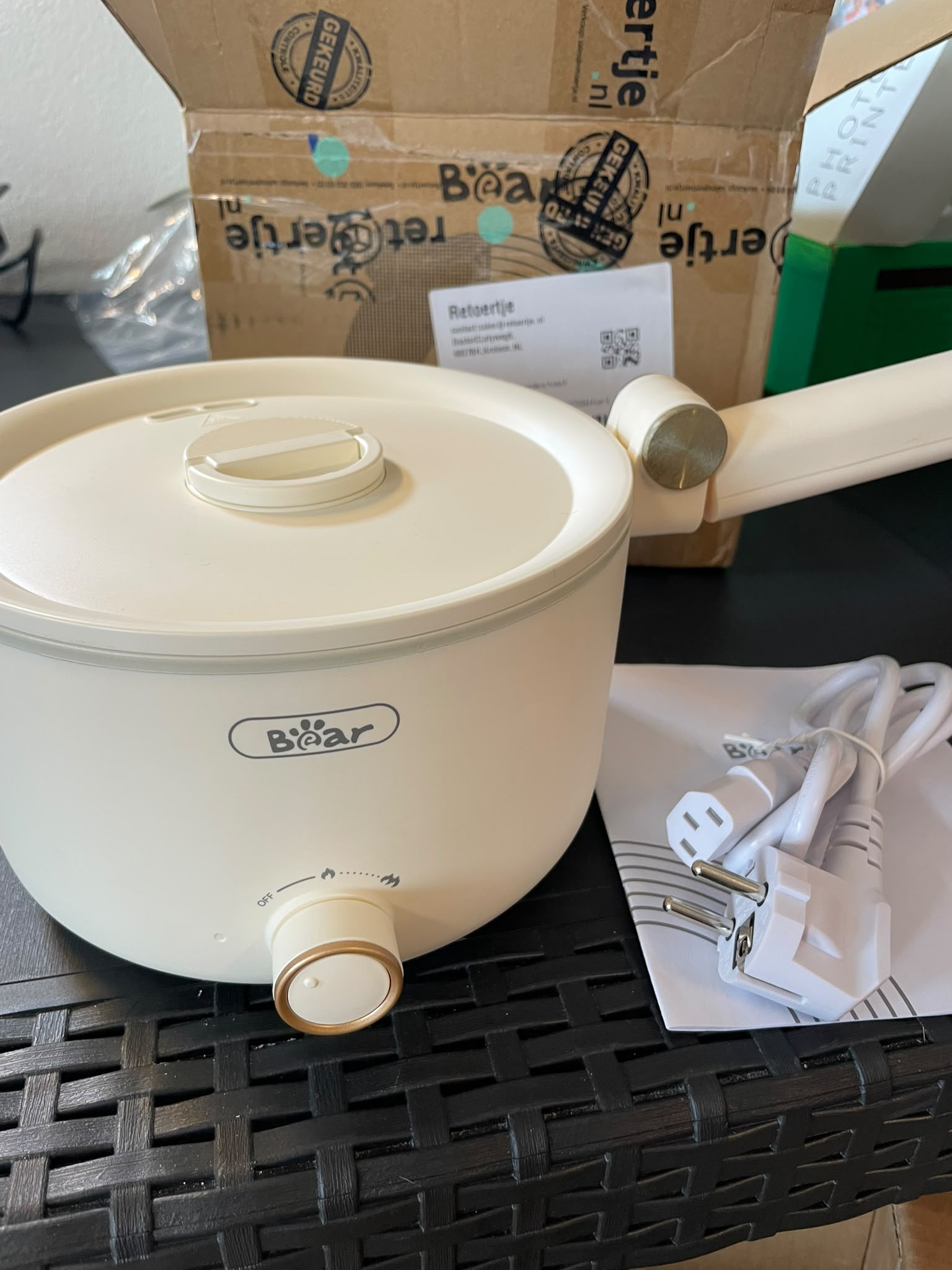 Bear Elektrische Multi-Cooker / Mini Kookpot – Cream (Nieuw)