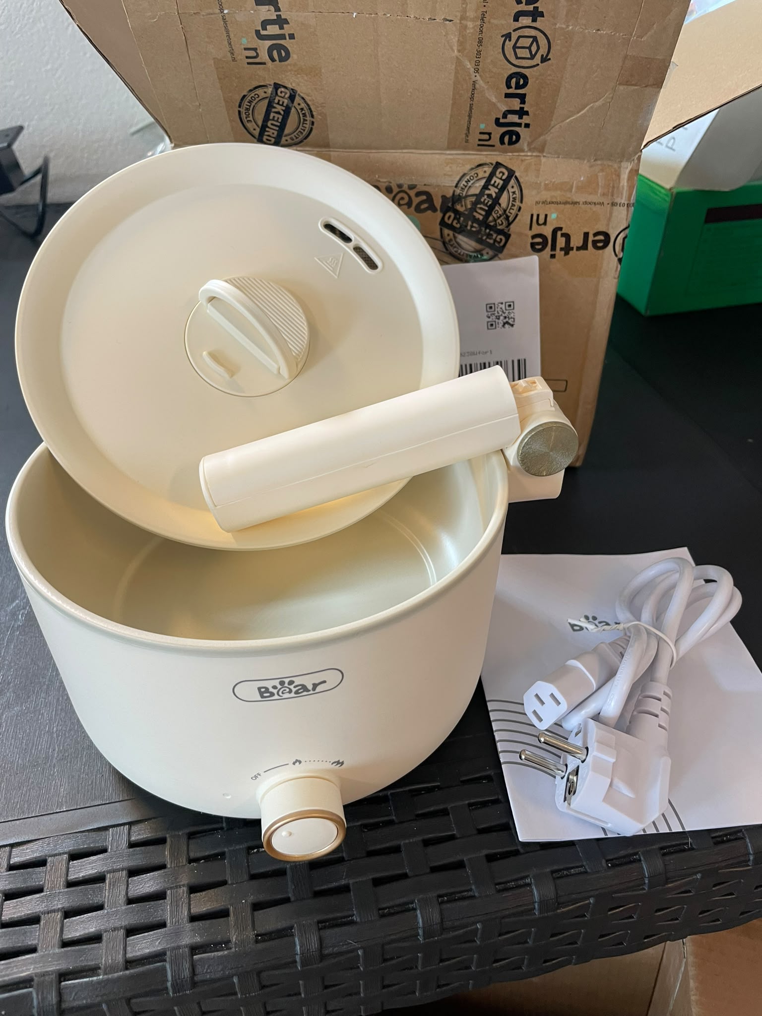Bear Elektrische Multi-Cooker / Mini Kookpot – Cream (Nieuw) image 2