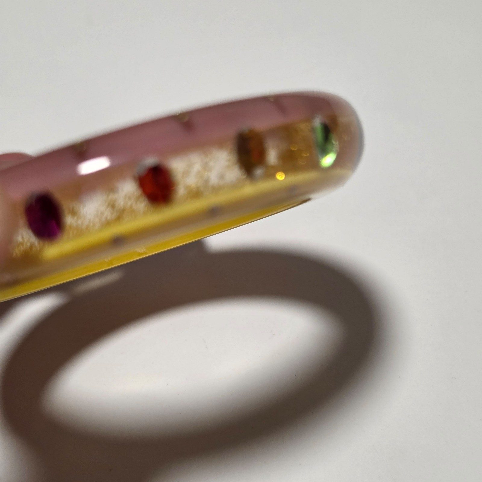 Trelise Cooper Yellow & Pink Crystal Resin Bangle Bracelet.b9 image 2