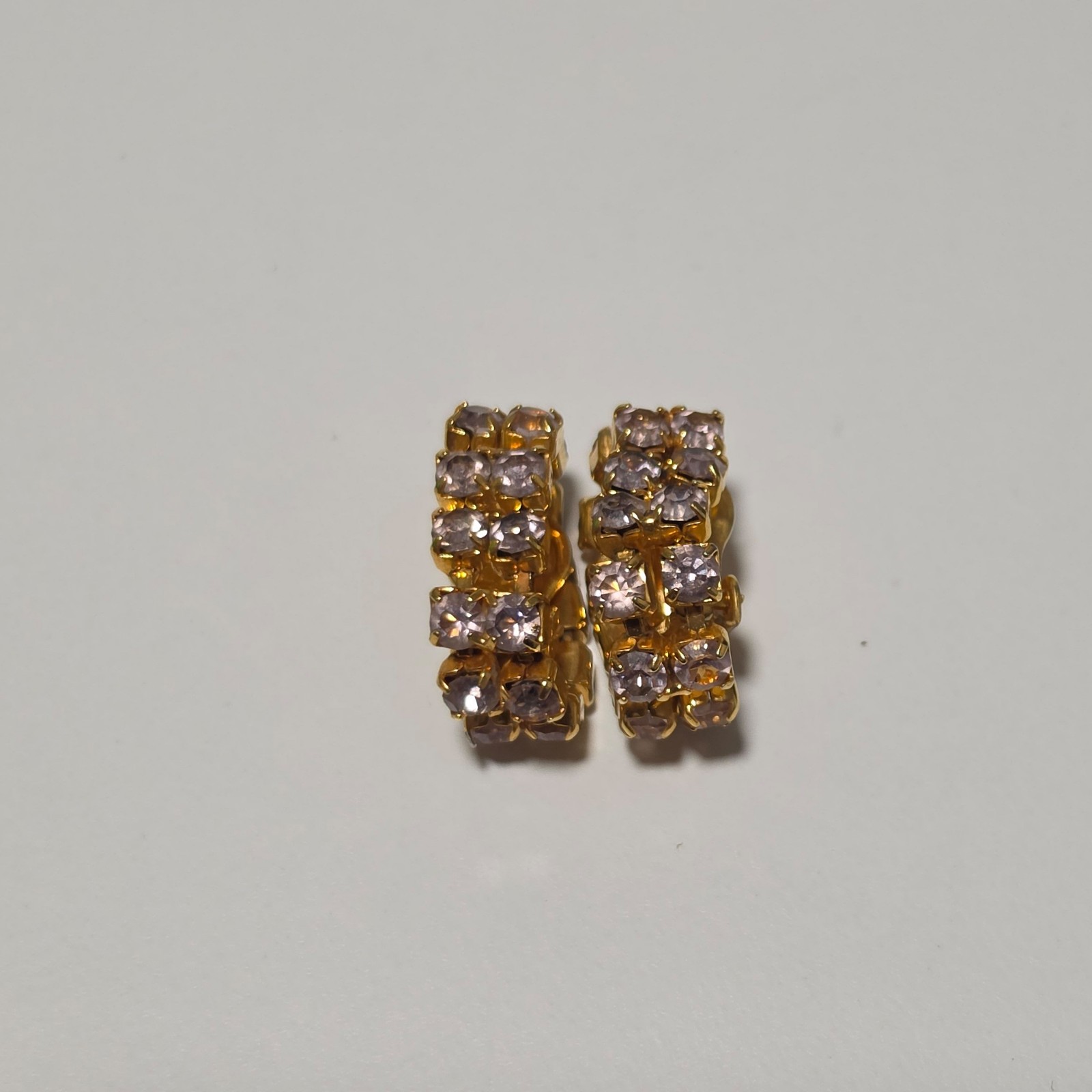 Gold Colour Crystal Clip-On Earrings.b9