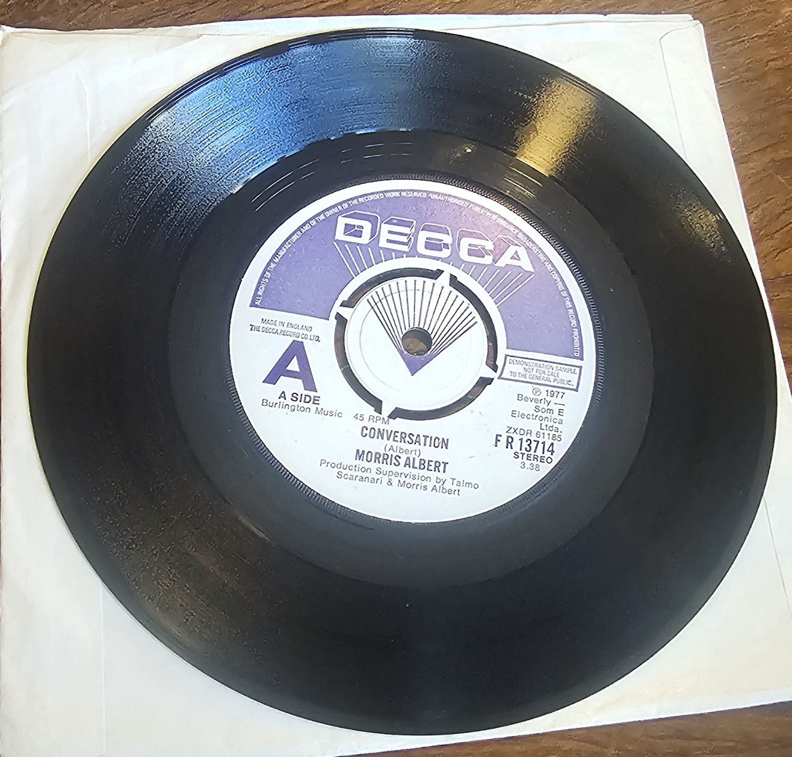 Morris Albert Conversation PROMO DECCA FR 13714 7" Vinyl Single