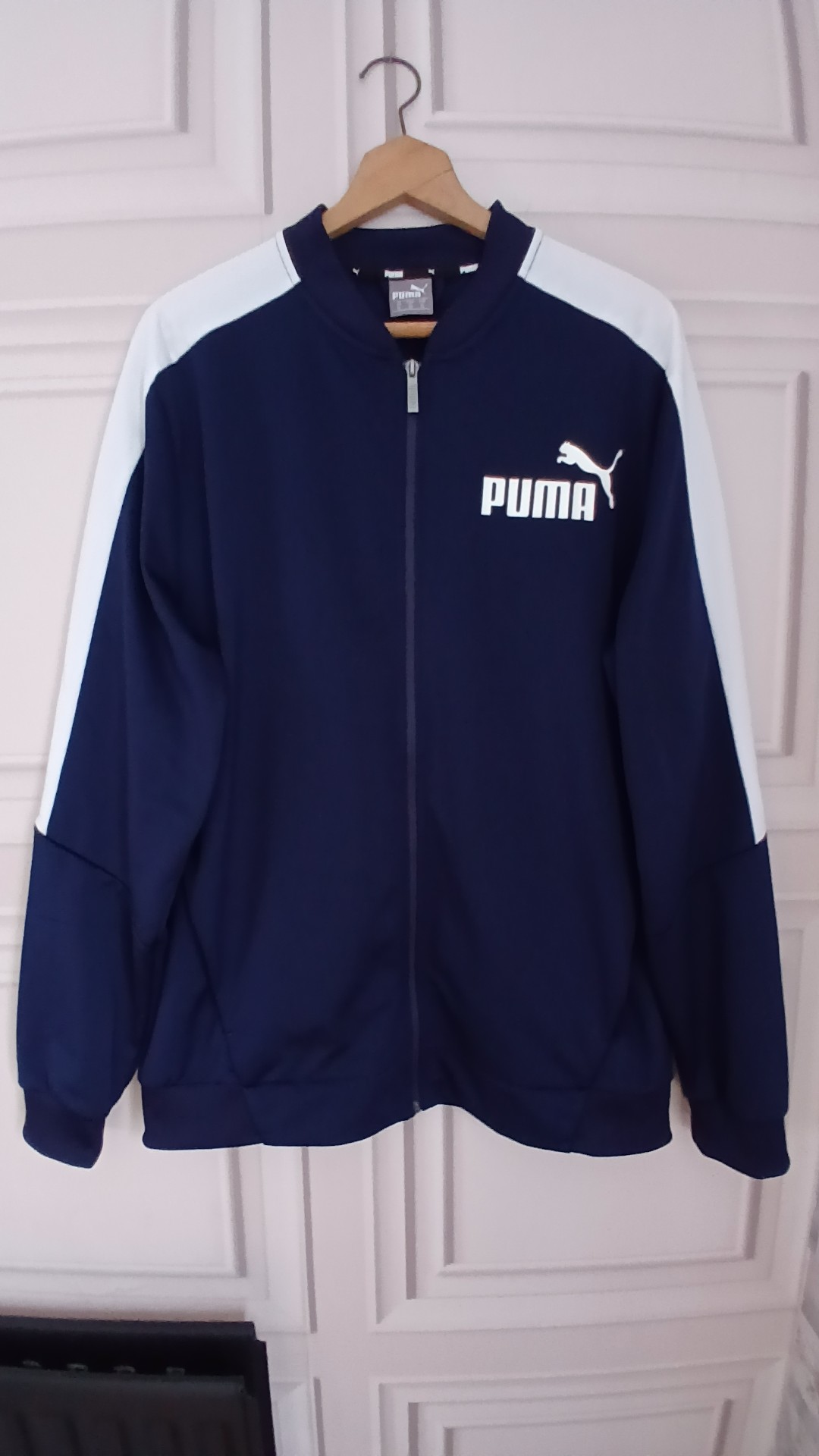Puma Navy & White Track Jacket XL Zip Up