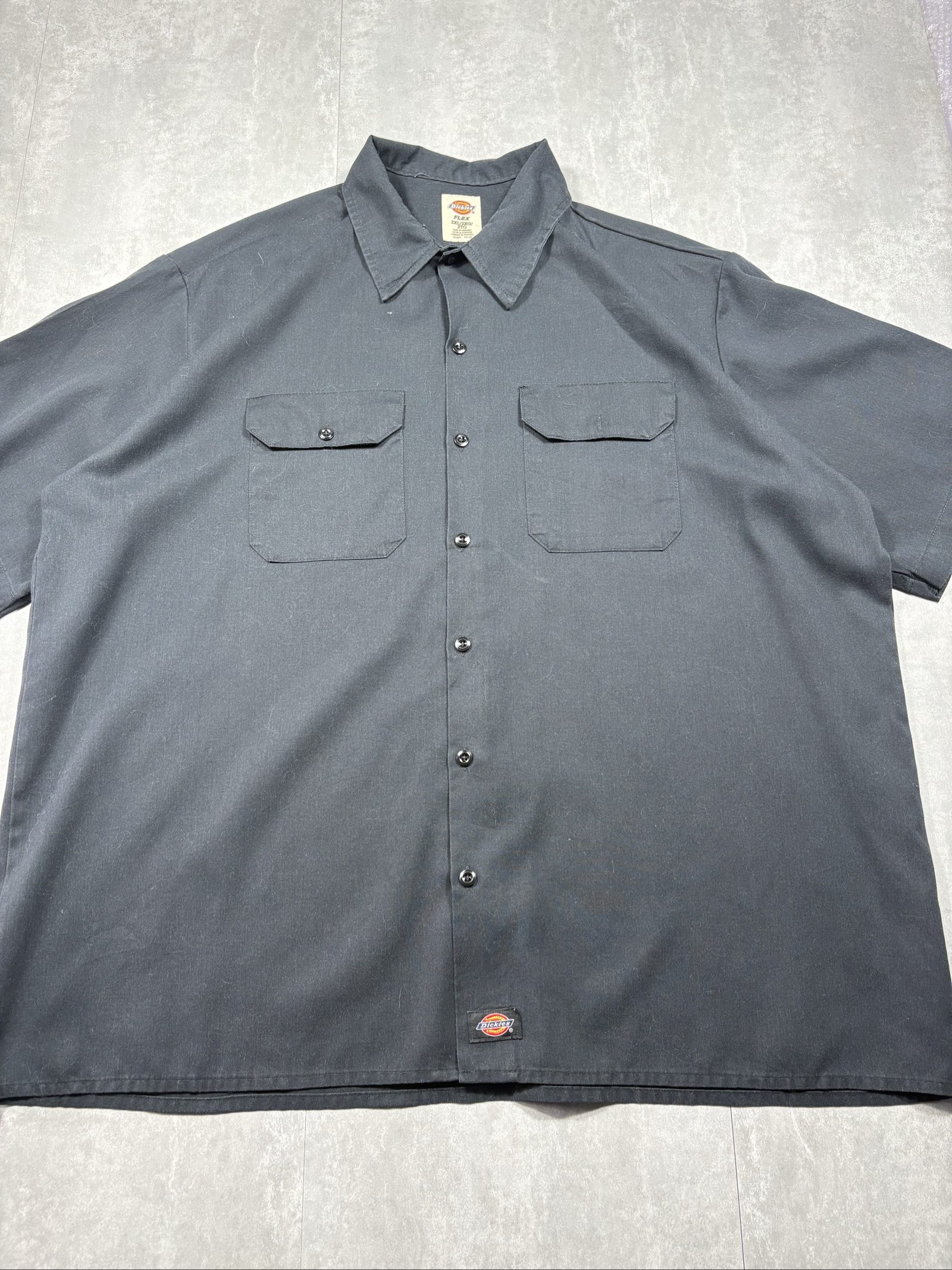 Dickies Flex Black Work Shirt 2XL Poly Cotton Button Up image 2