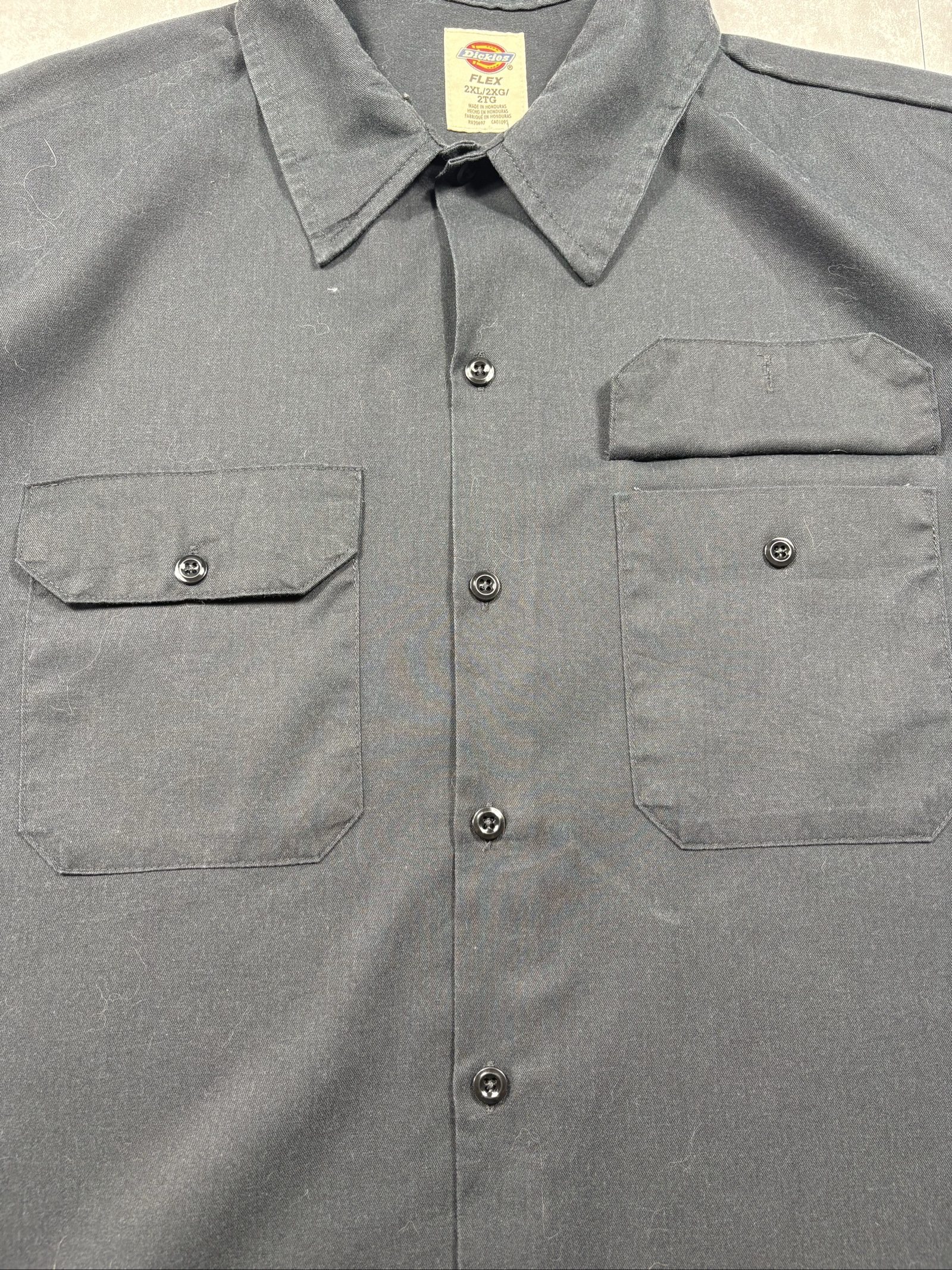 Dickies Flex Black Work Shirt 2XL Poly Cotton Button Up image 4