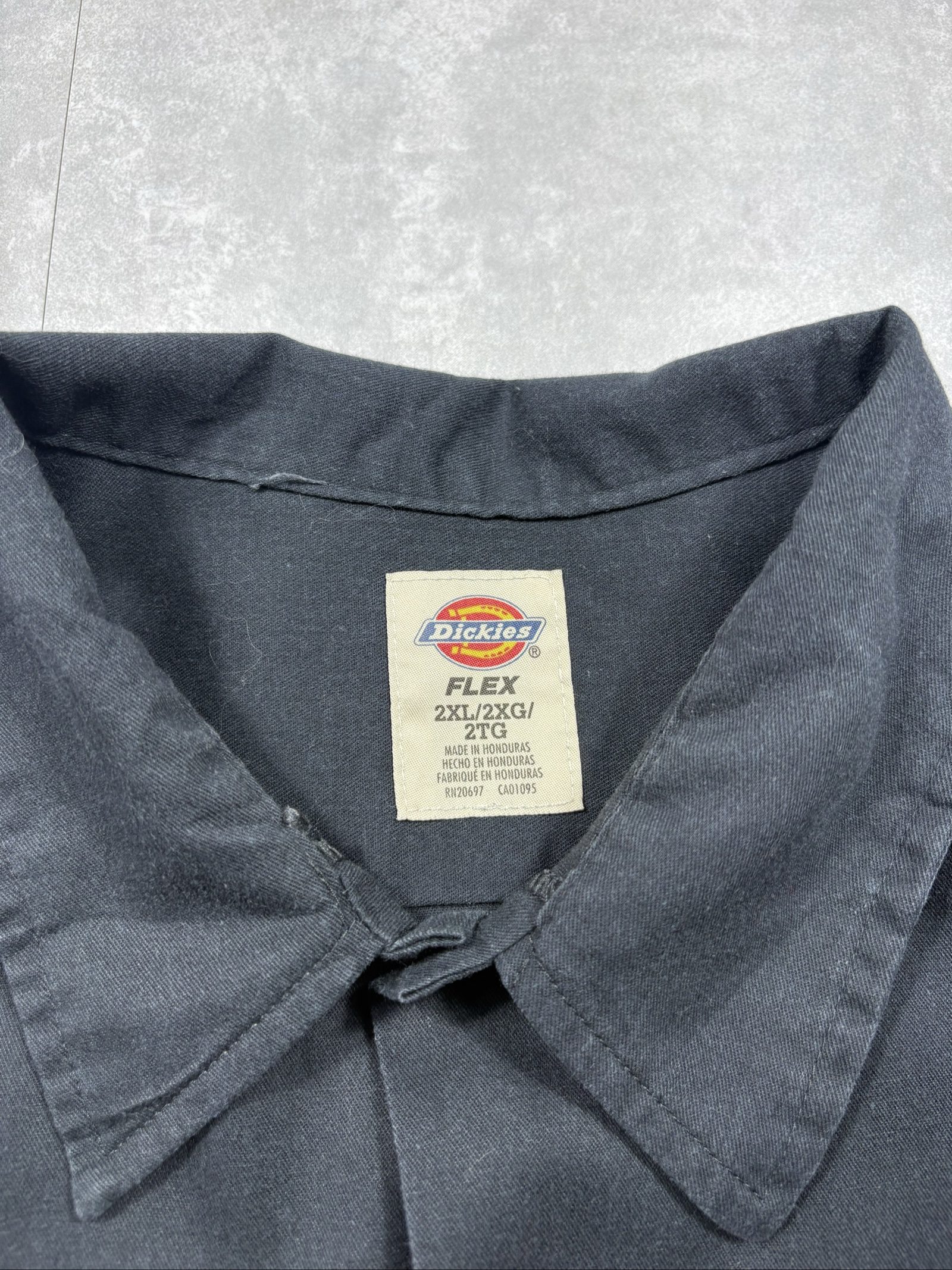 Dickies Flex Black Work Shirt 2XL Poly Cotton Button Up image 5