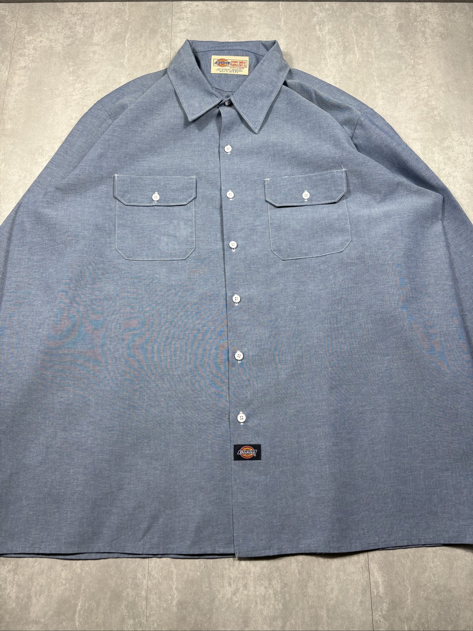 Dickies Blue Poly-Cotton Long Sleeve Shirt 34/35 image 2