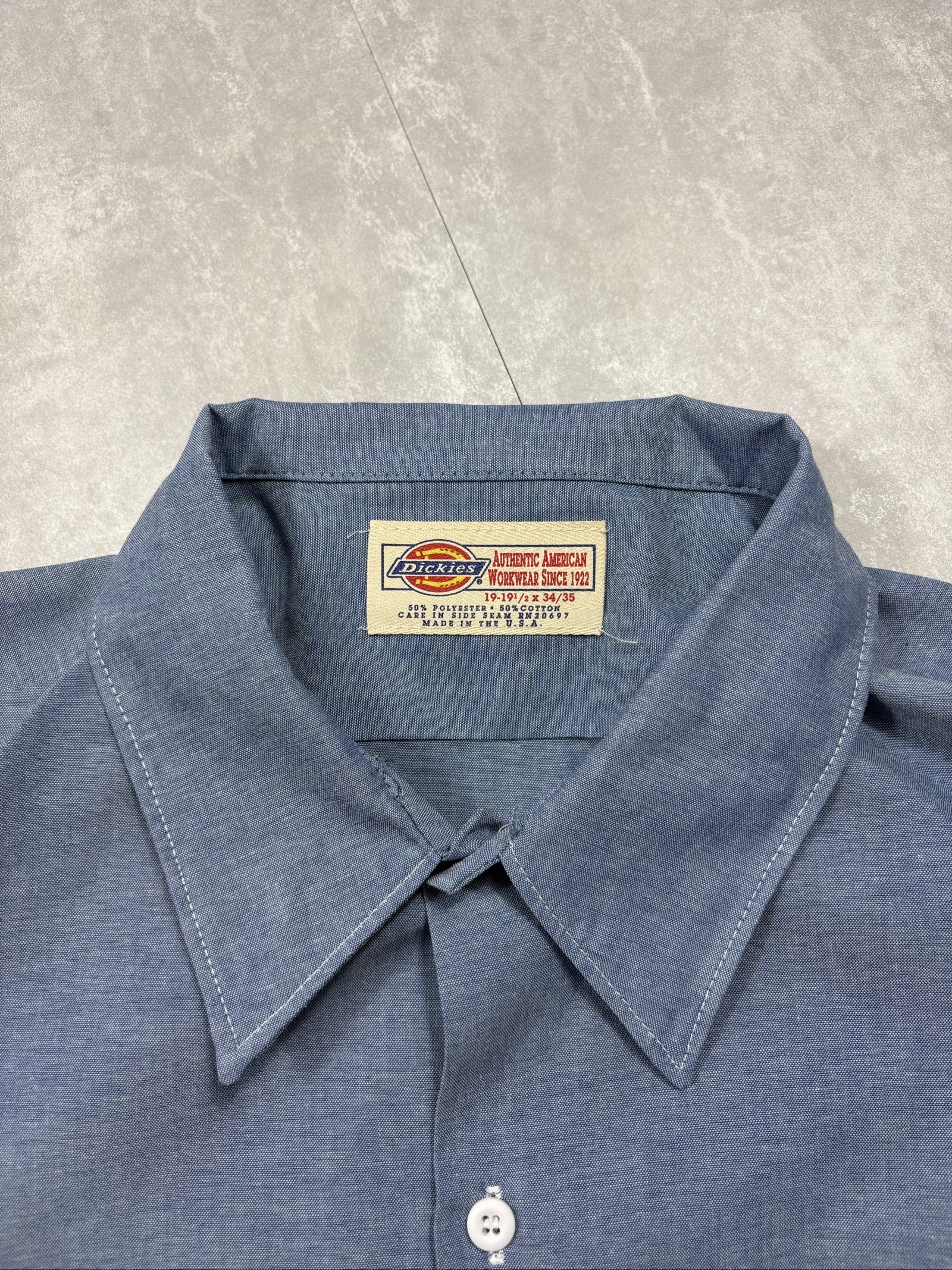 Dickies Blue Poly-Cotton Long Sleeve Shirt 34/35 image 3