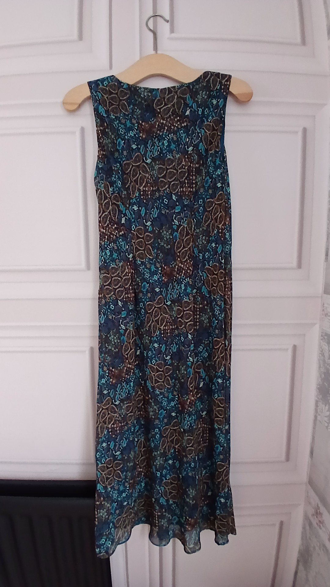 Studio I Blue Multi Patterned Sleeveless Dress Petite UK 6 image 3