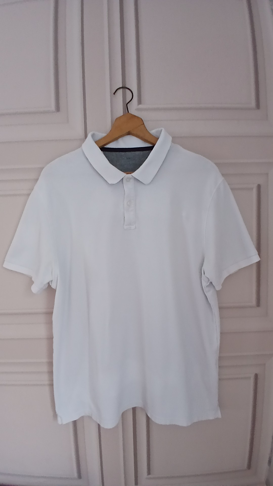 M&S White Pure Cotton Polo Shirt XL