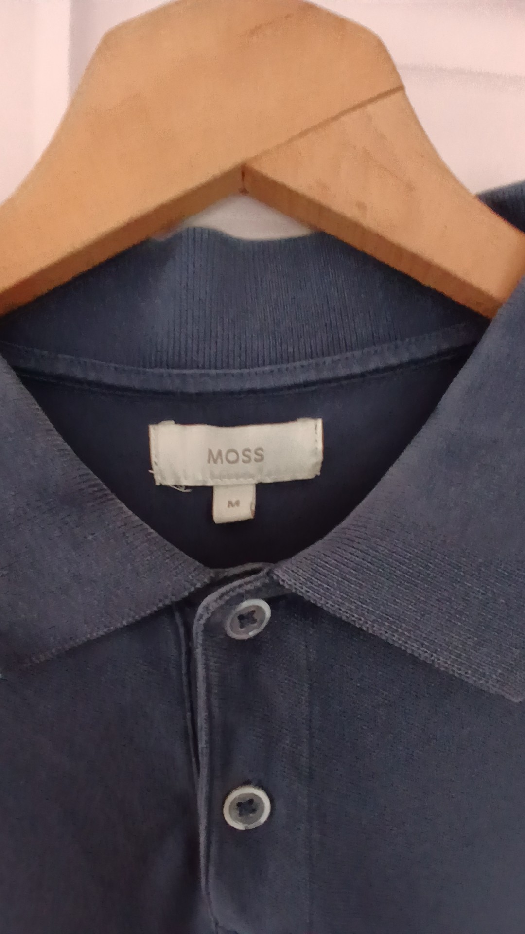 Moss Blue Cotton Polo Shirt Medium image 3