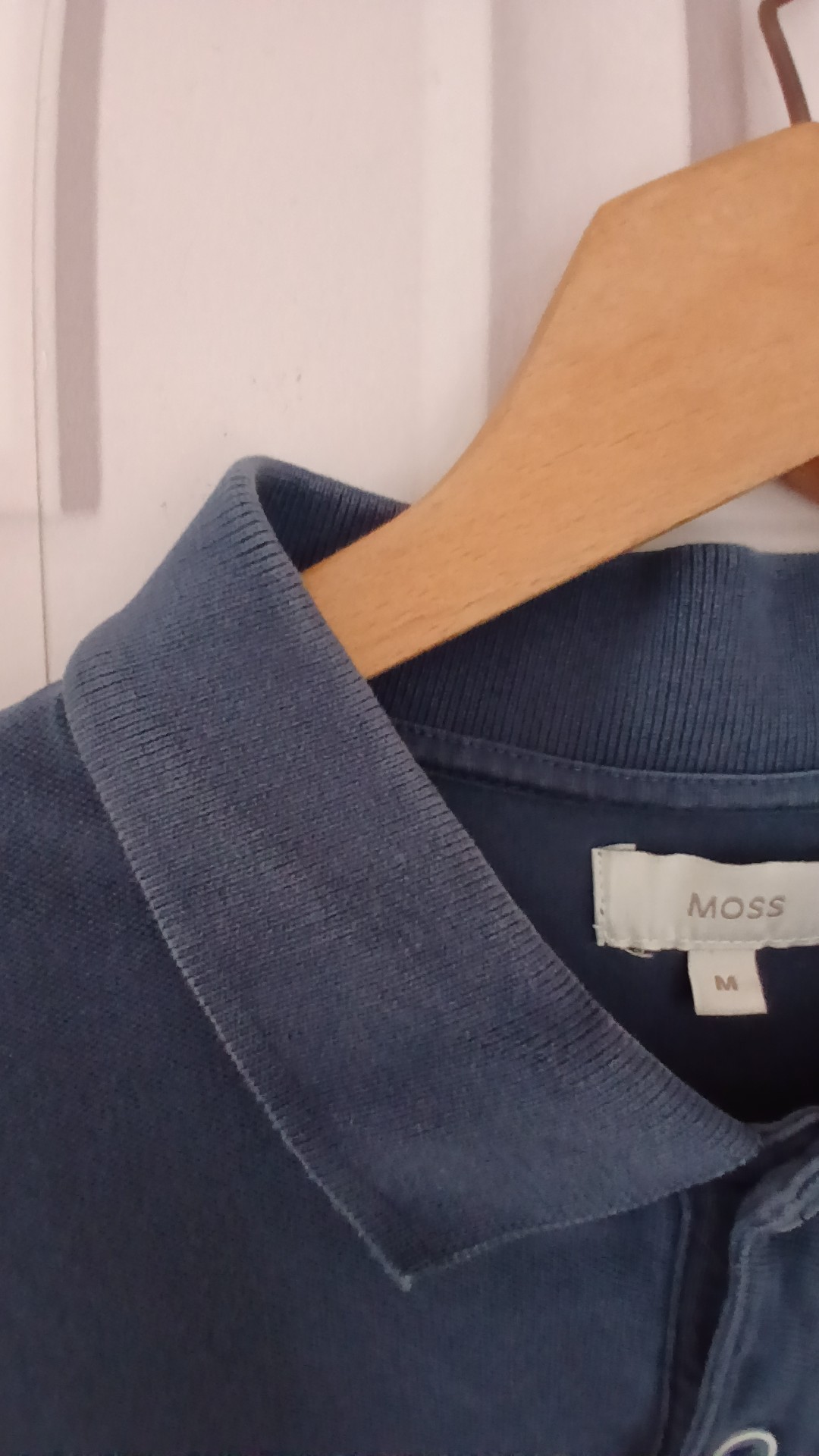 Moss Blue Cotton Polo Shirt Medium image 4