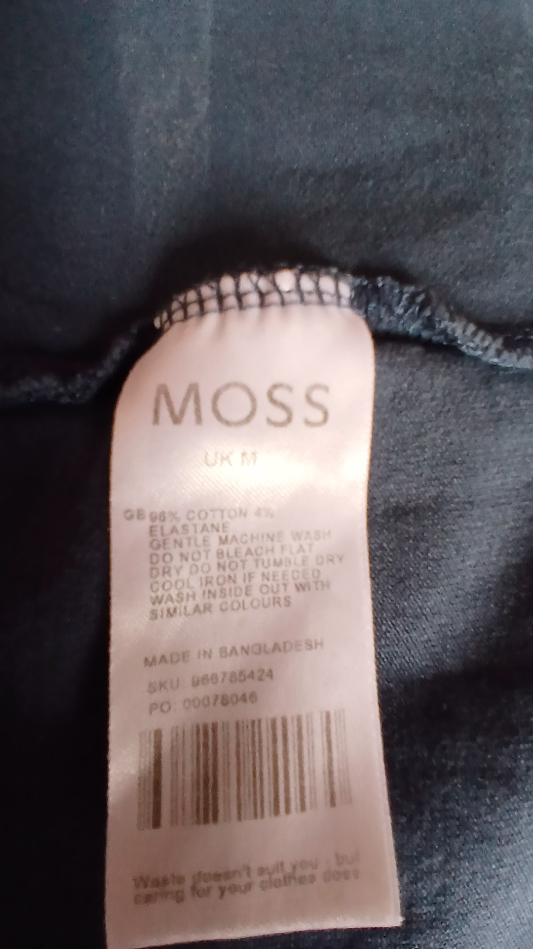 Moss Blue Cotton Polo Shirt Medium image 5