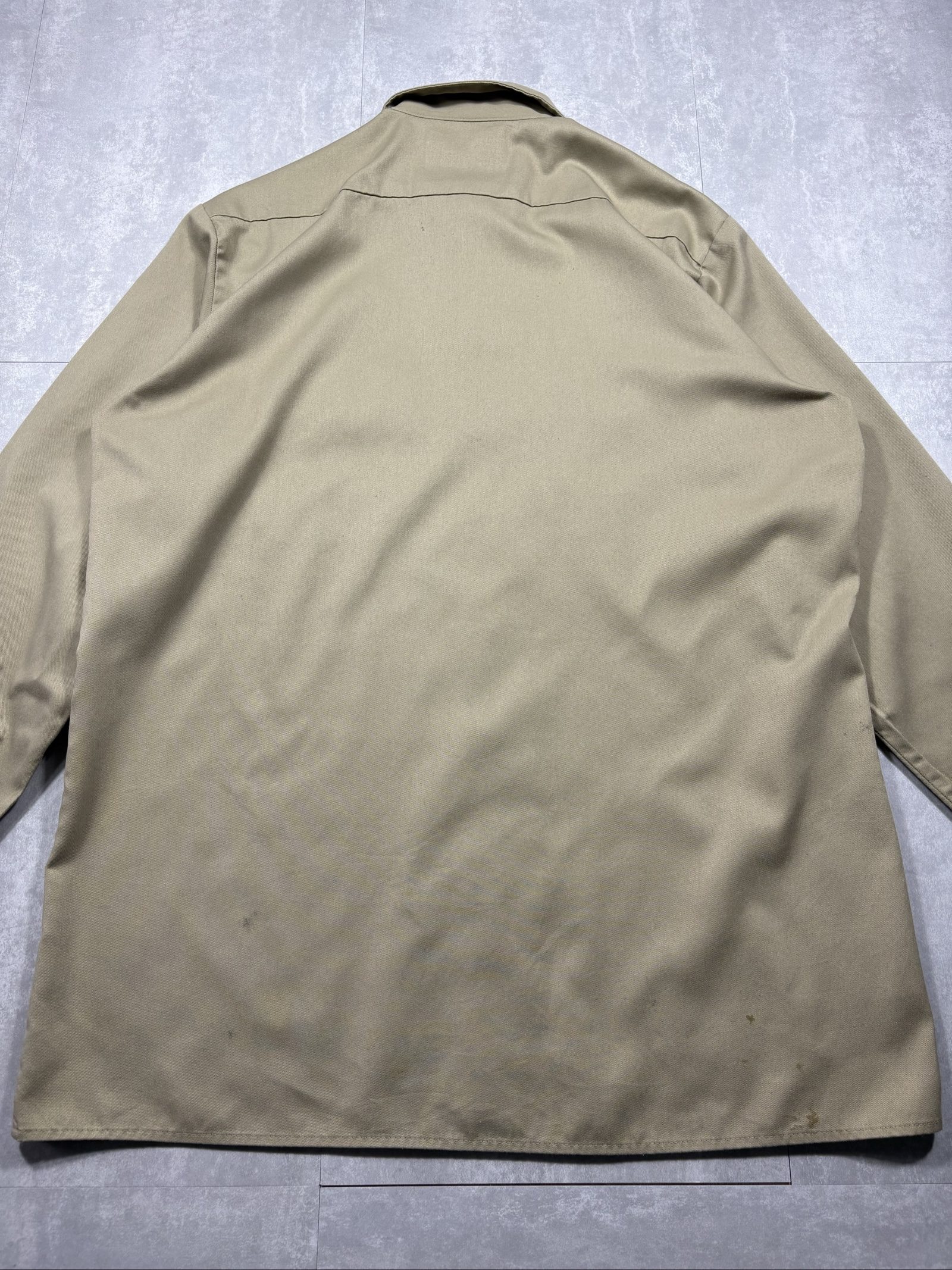 Dickies Men's Beige/Khaki Work Shirt Large Tall Poly-Cotton image 7