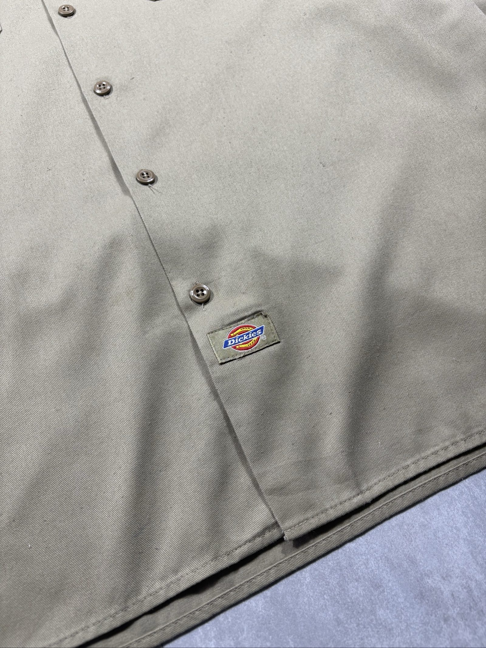 Dickies Men's Beige/Khaki Work Shirt Large Tall Poly-Cotton image 3