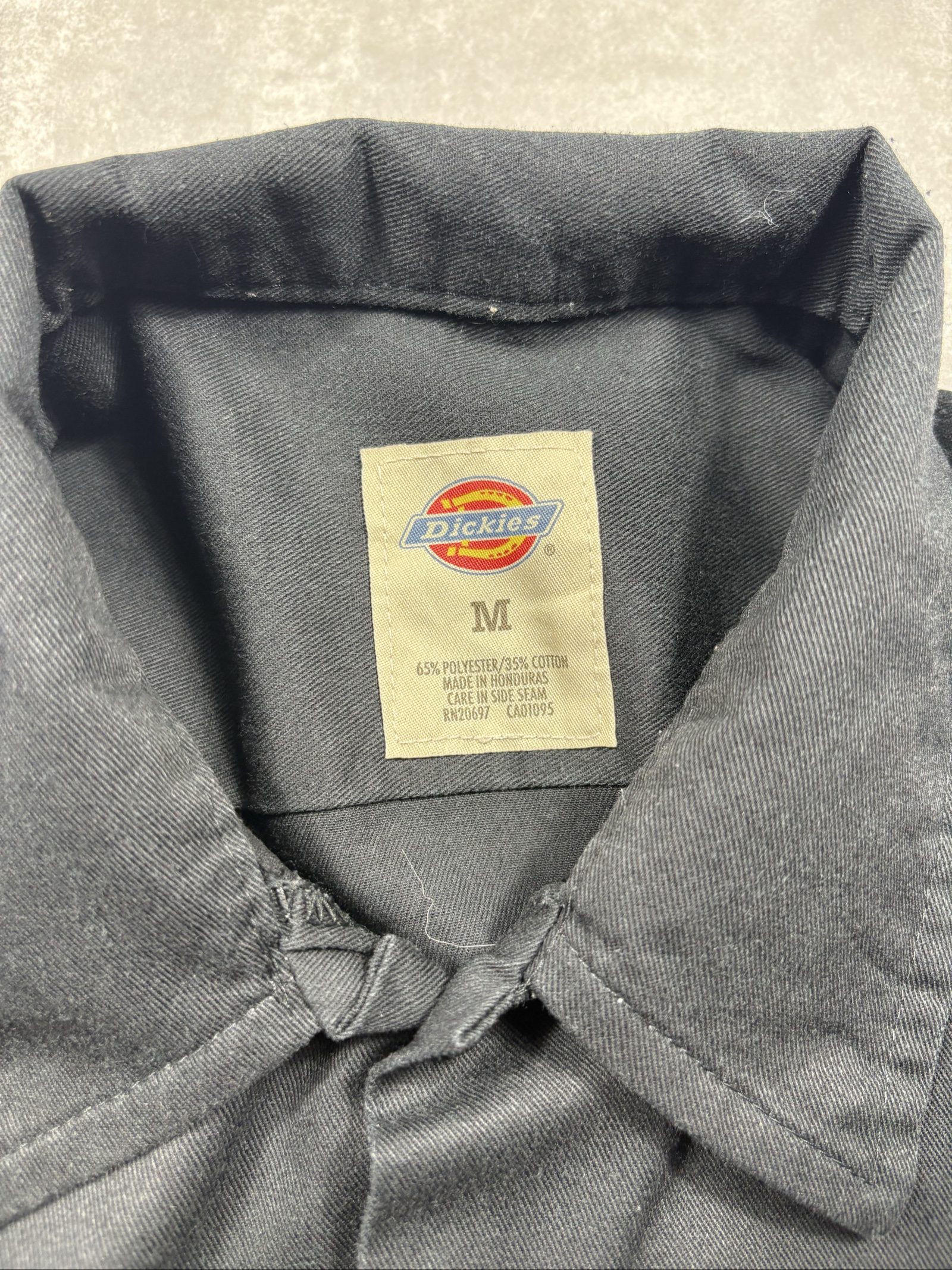 Dickies Black Button Up Shirt Medium Poly-Cotton image 3