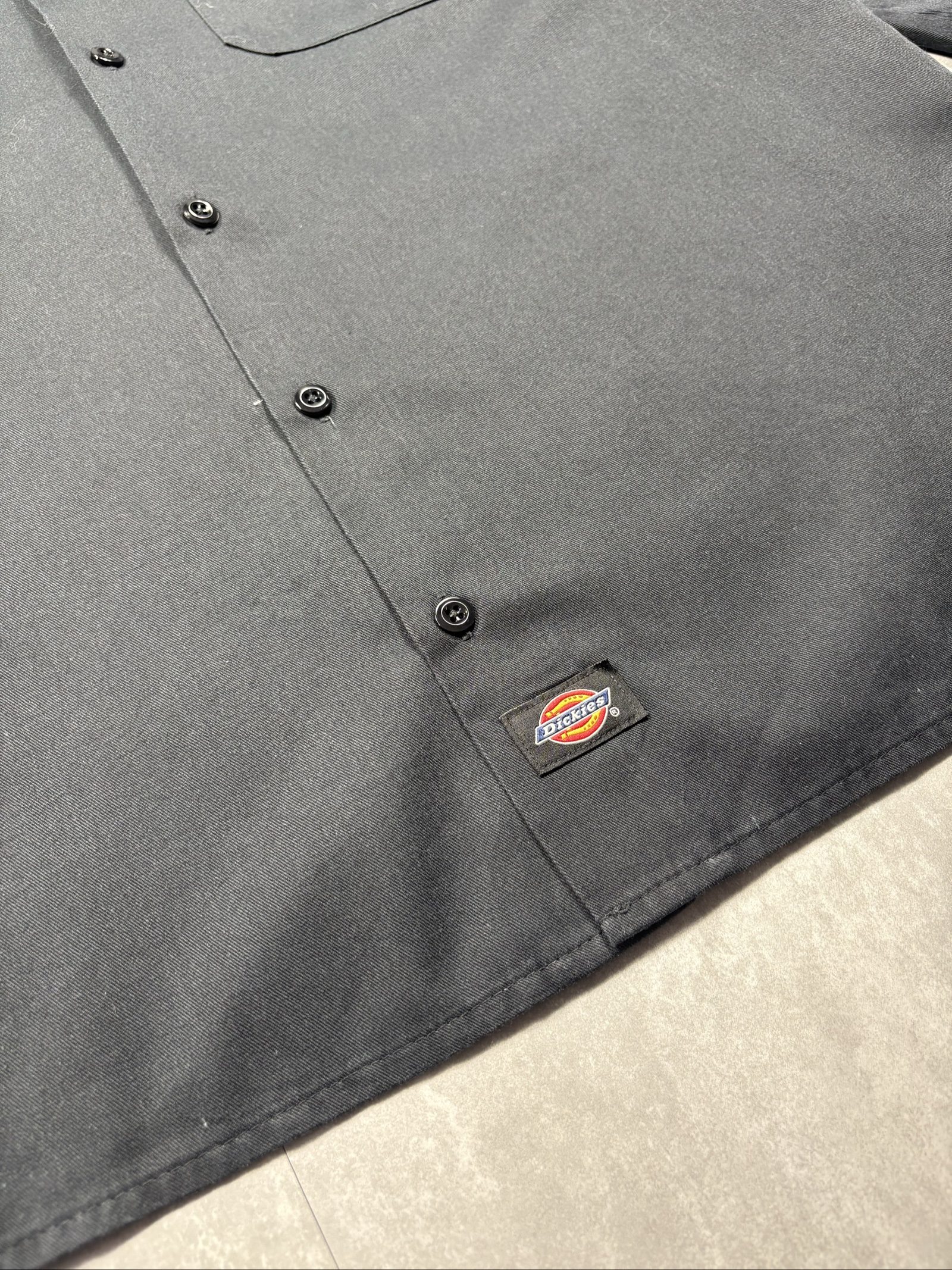 Dickies Black Button Up Shirt Medium Poly-Cotton image 4