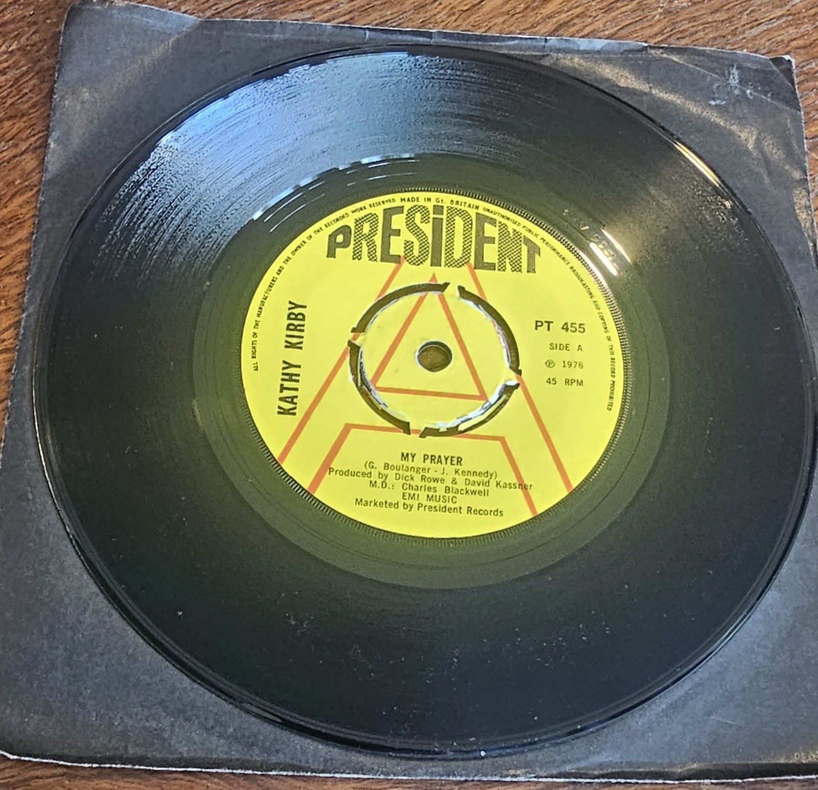 Kathy Kirby My Prayer PROMO President PT 455 7" Vinyl Single