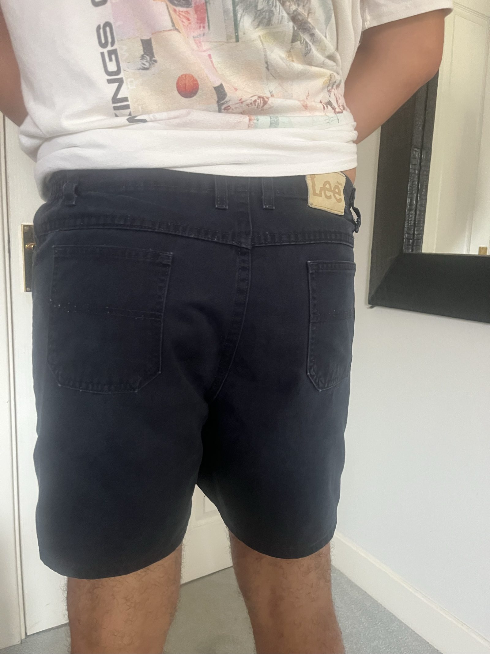 Lee Black Men's Denim Shorts Medium Elastic Waist