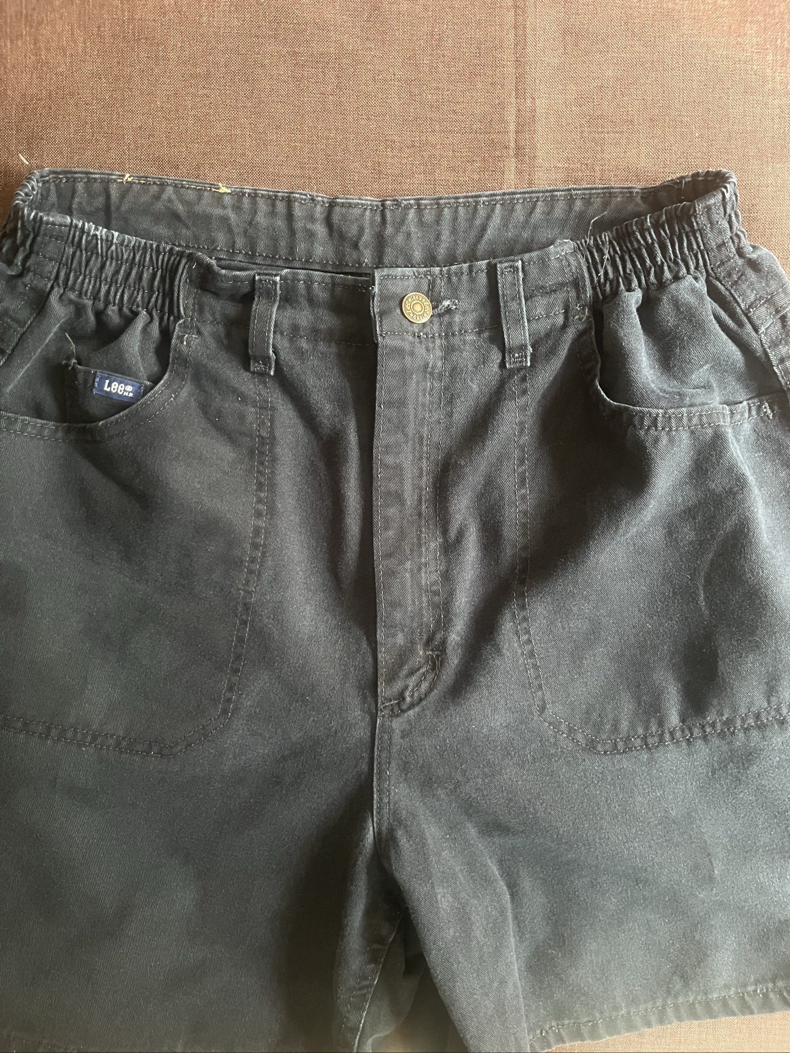 Lee Black Men's Denim Shorts Medium Elastic Waist image 2