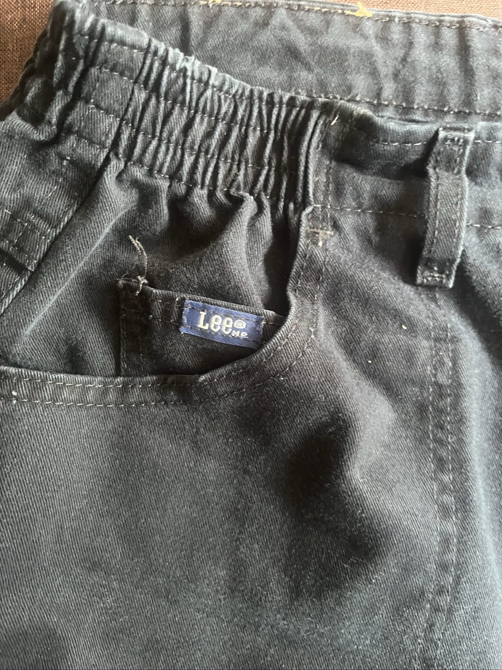 Lee Black Men's Denim Shorts Medium Elastic Waist image 5