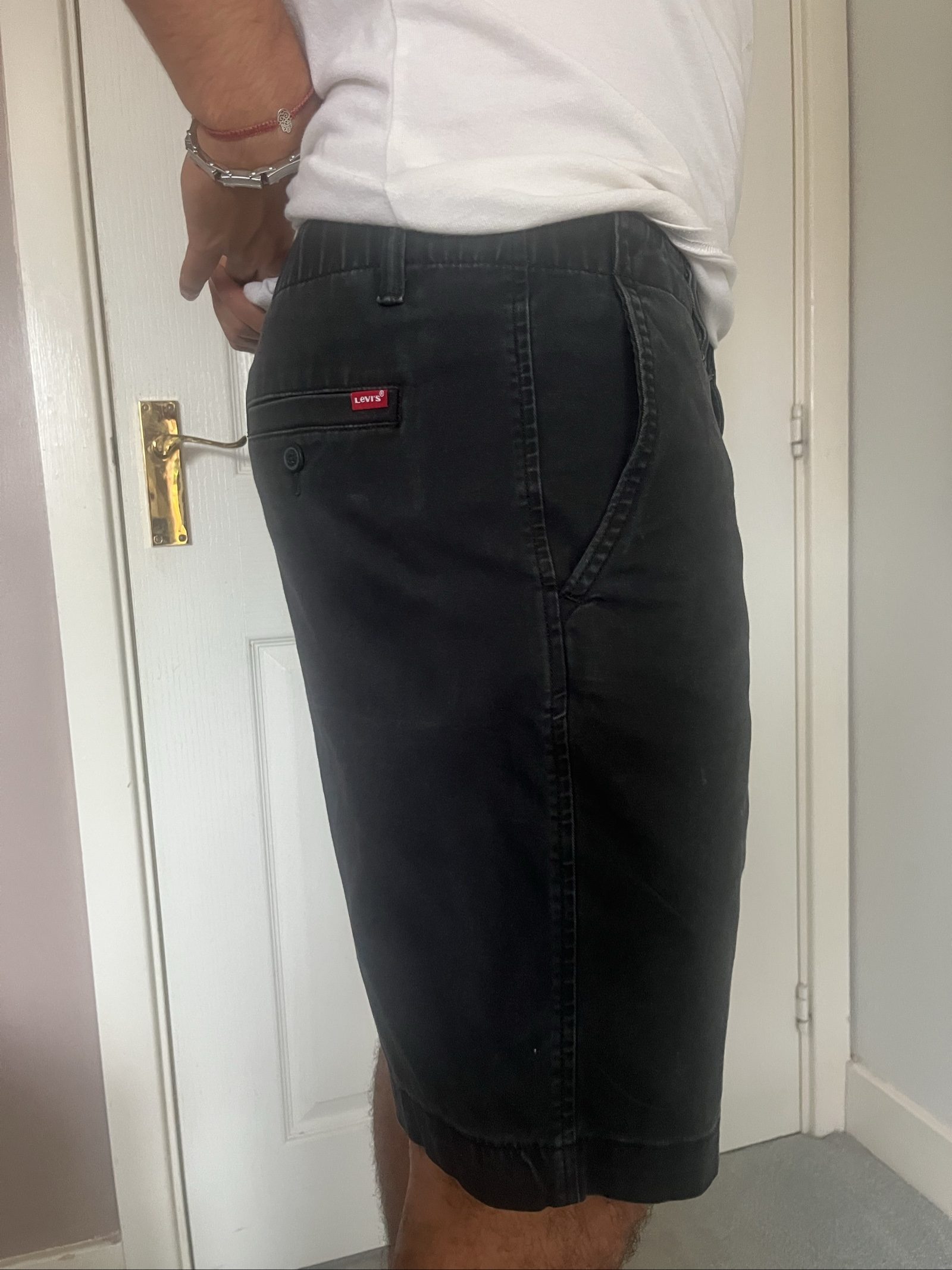 Levi's Black Men's Chino Shorts Medium with Buttoned Back Pockets image 4