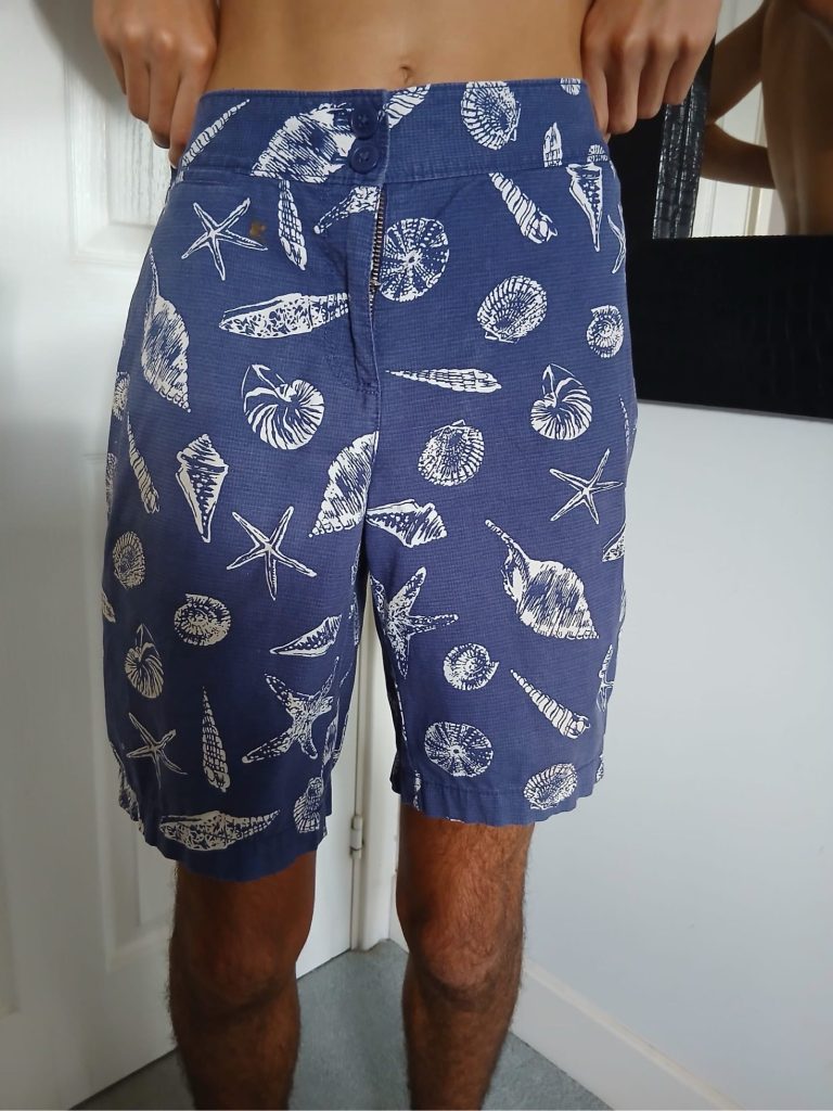 Tommy Bahama Men's Blue Shell Print Linen Shorts size S