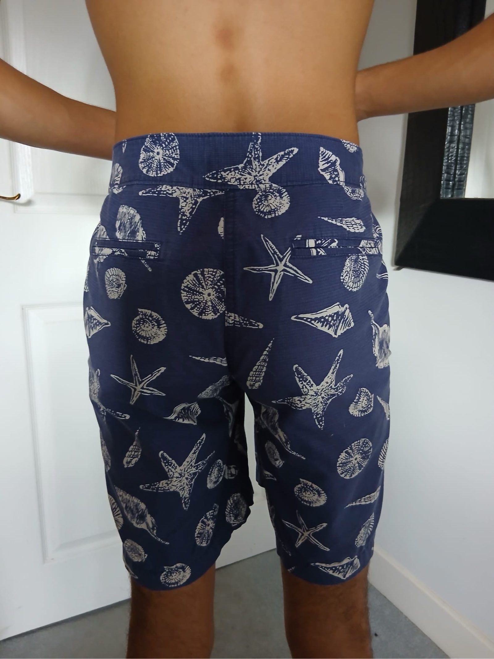 Tommy Bahama Men's Blue Shell Print Linen Shorts size S image 2