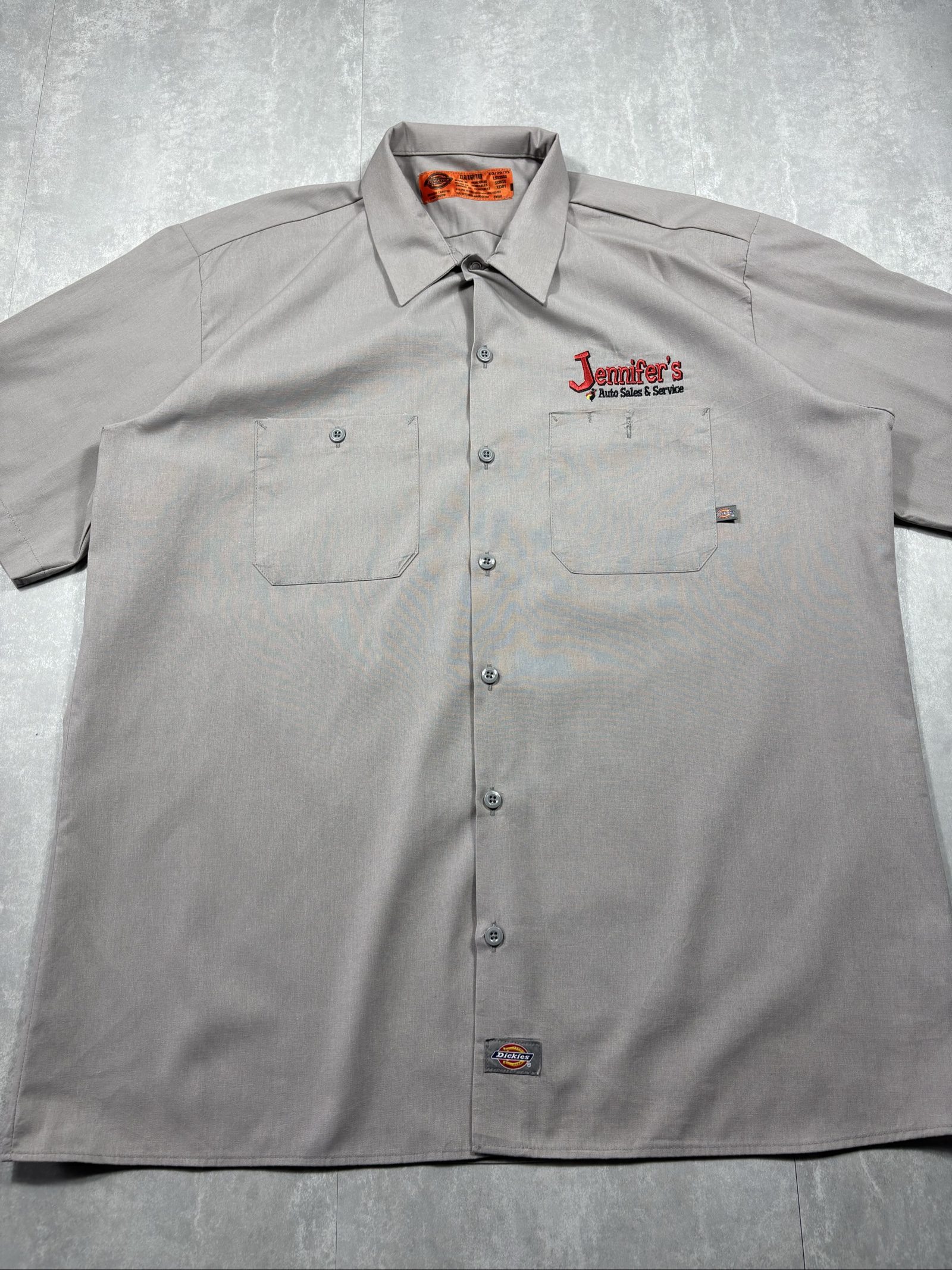 Dickies Grey Work Shirt Men's XL Embroidered Logo image 2
