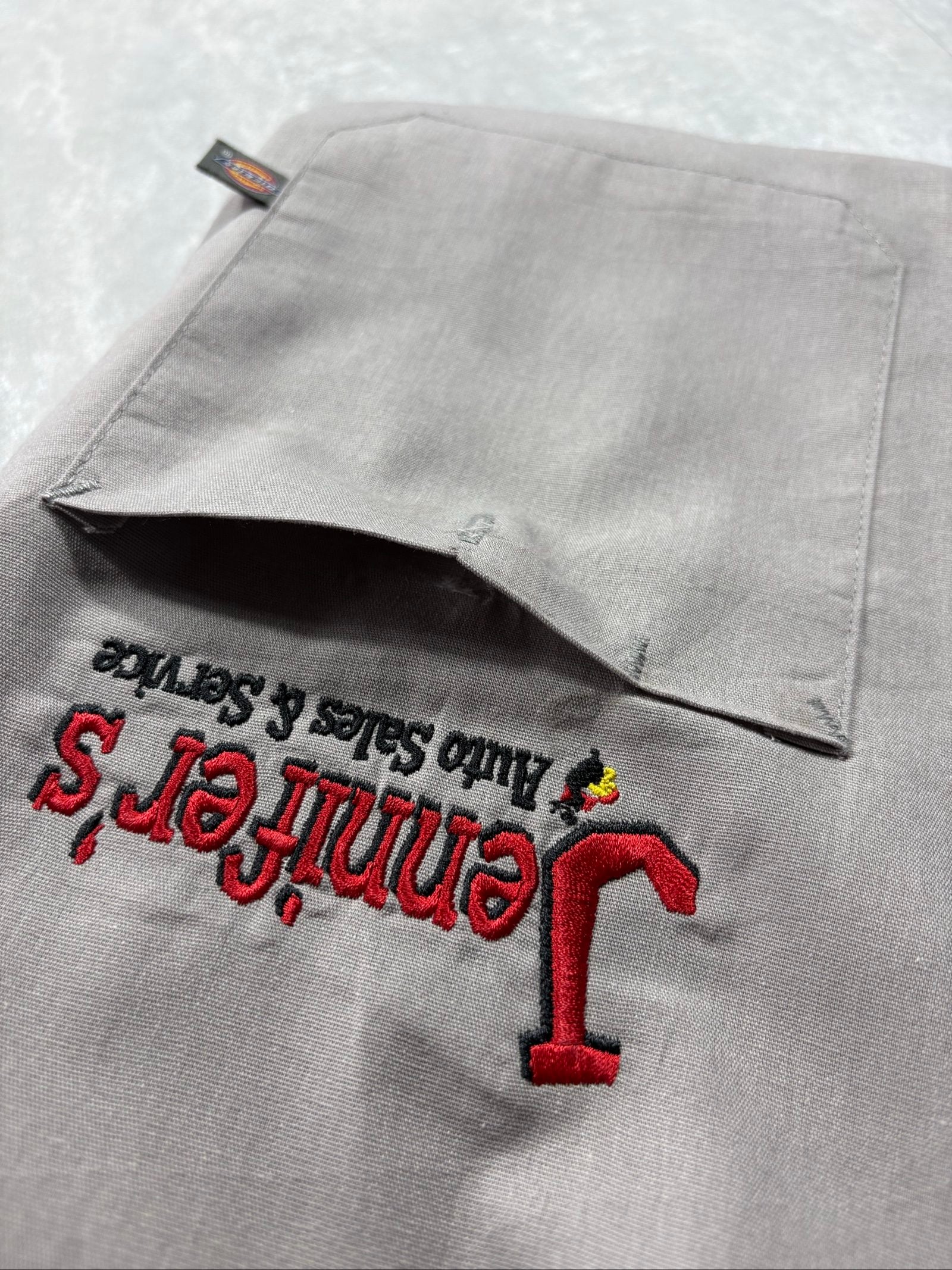 Dickies Grey Work Shirt Men's XL Embroidered Logo image 9