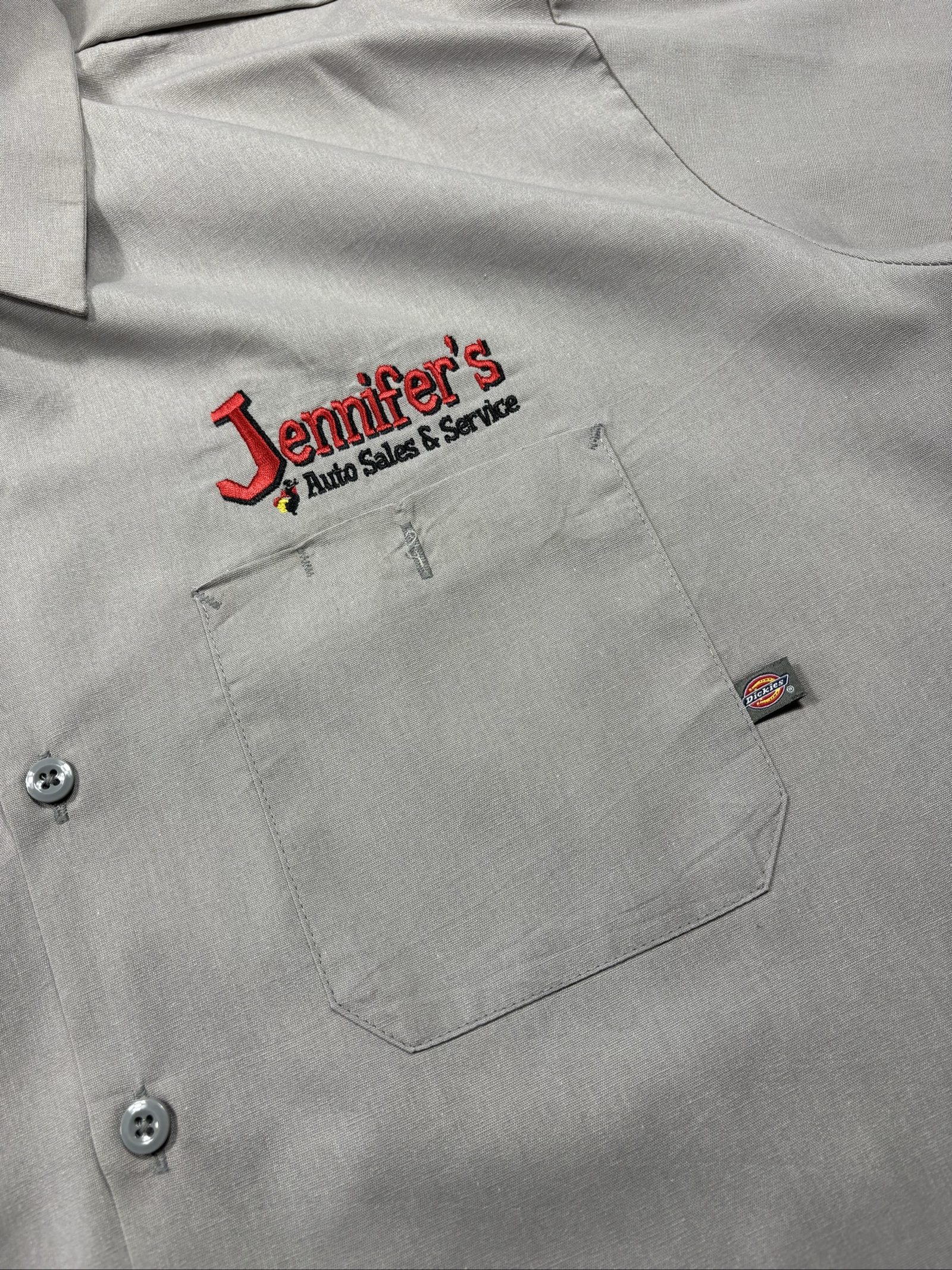 Dickies Grey Work Shirt Men's XL Embroidered Logo image 4