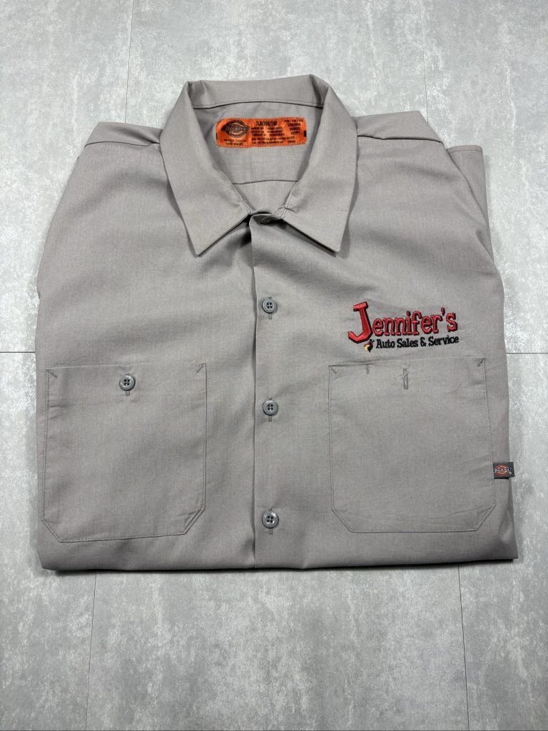 Dickies Grey Work Shirt Men's XL Embroidered Logo