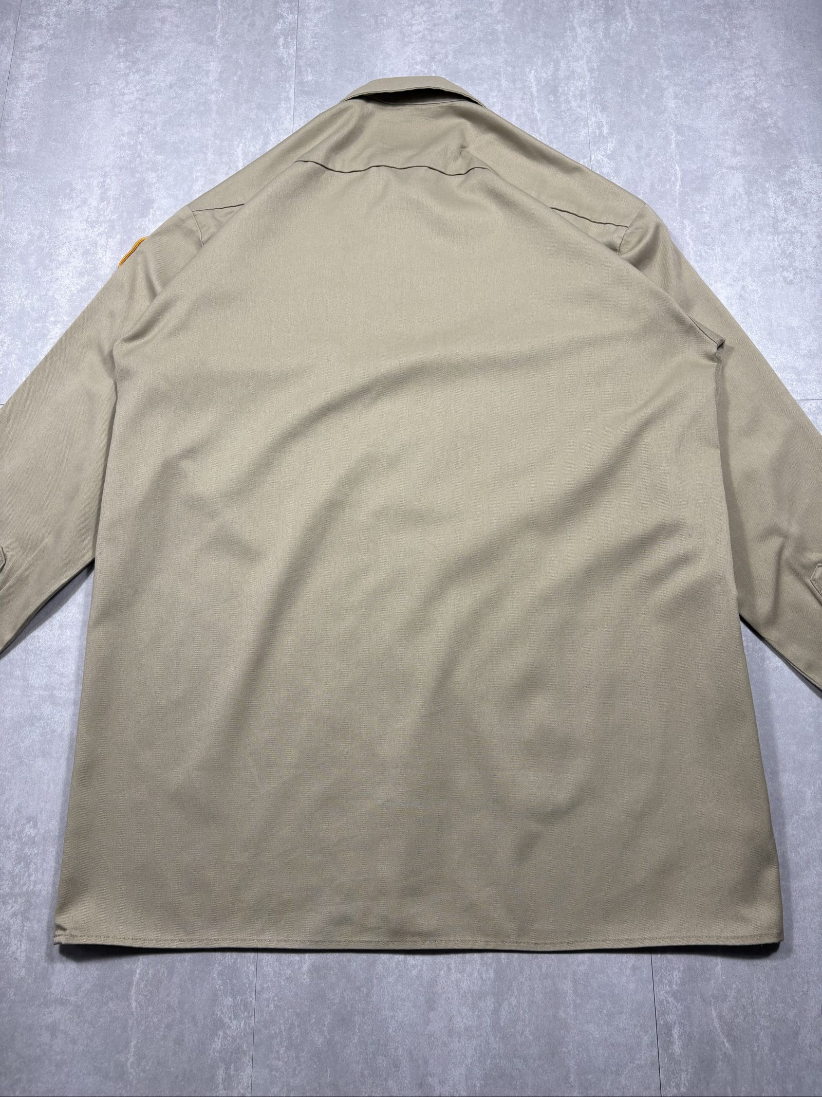 Dickies Men's Beige Embroidered Logo Work Shirt Medium Poly-Cotton image 7