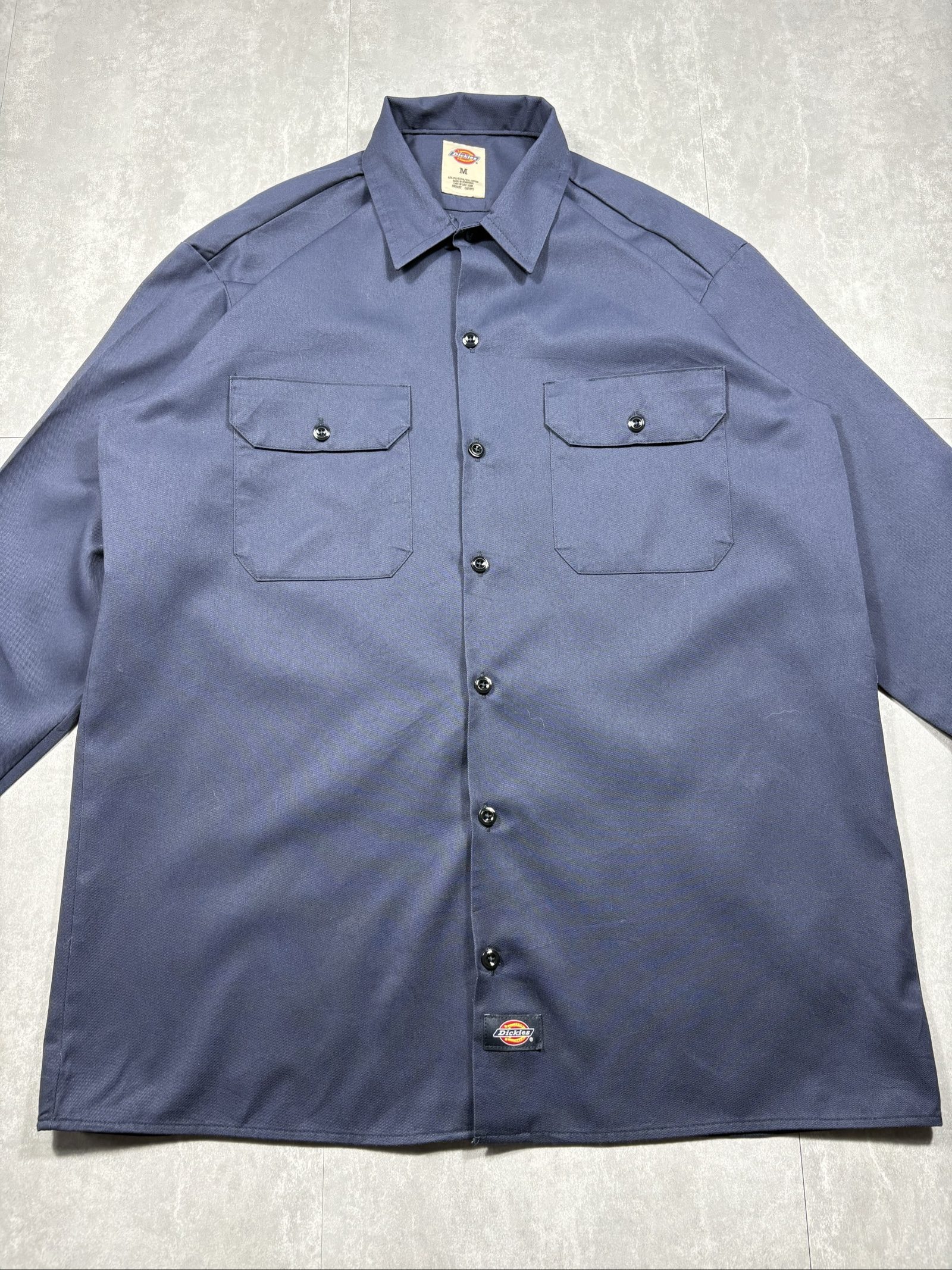 Dickies Men's Navy Work Shirt Medium Poly-Cotton image 2