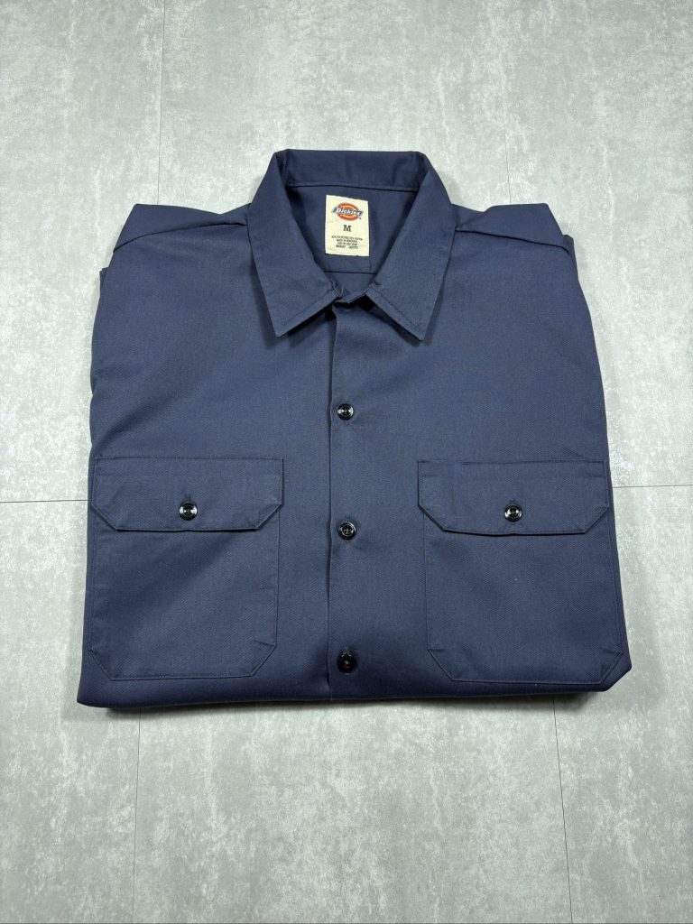 Dickies Men's Navy Work Shirt Medium Poly-Cotton