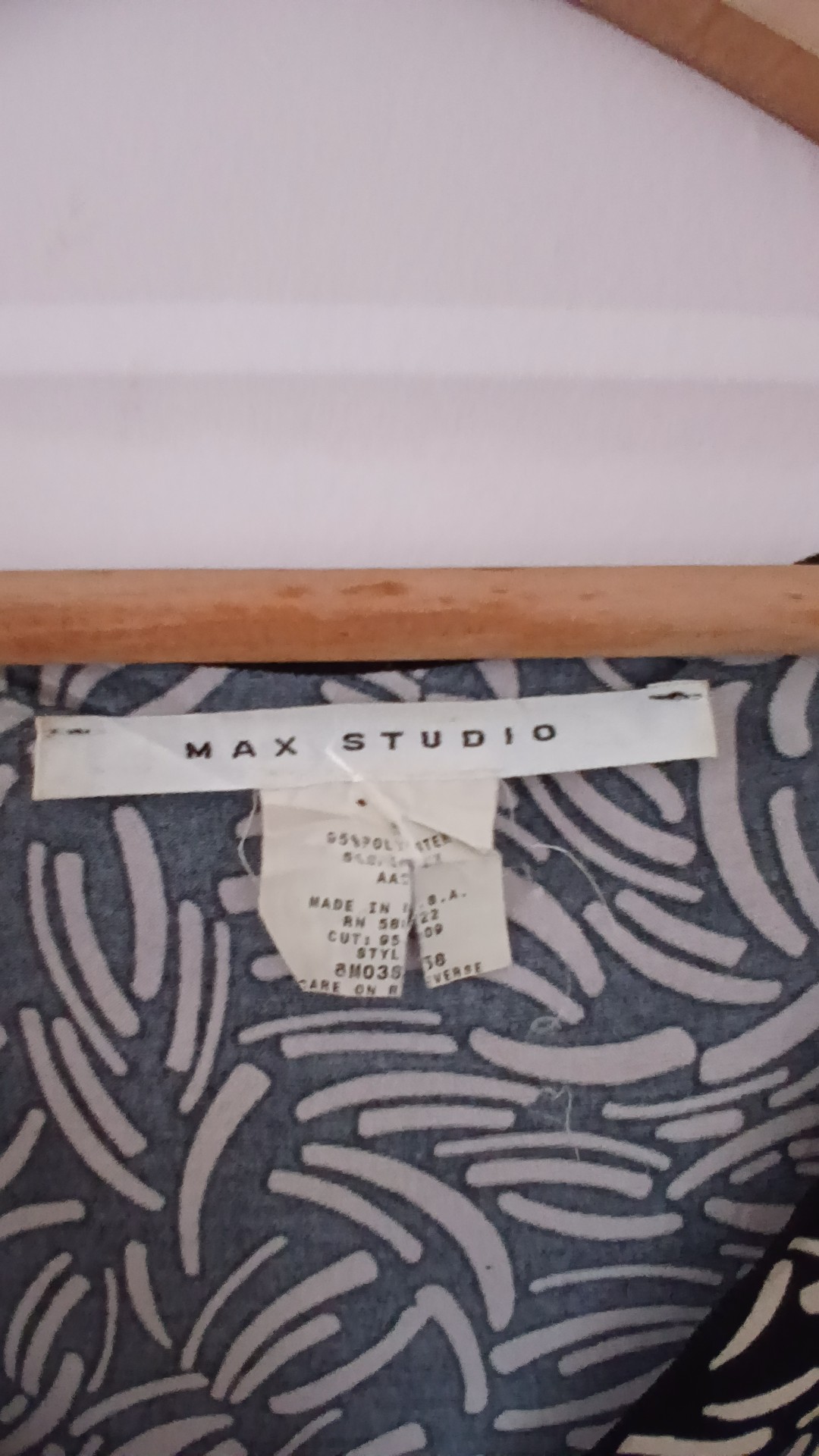 Max Studio Black & Beige Patterned Midi Dress with Tie sash UK 12 image 4