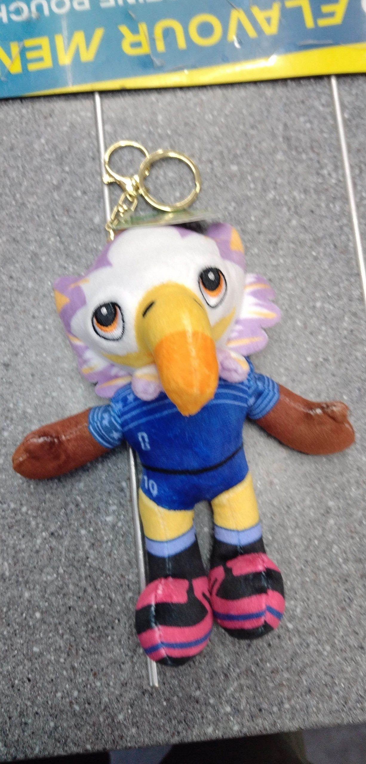 2026 World Cup Plush Eagle Soccer Keychain Multi Colour