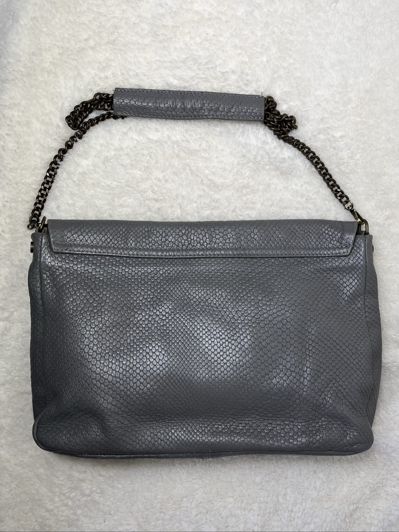 Genuine Leather Messenger Bag Medium Python Reptile chain strap image 6