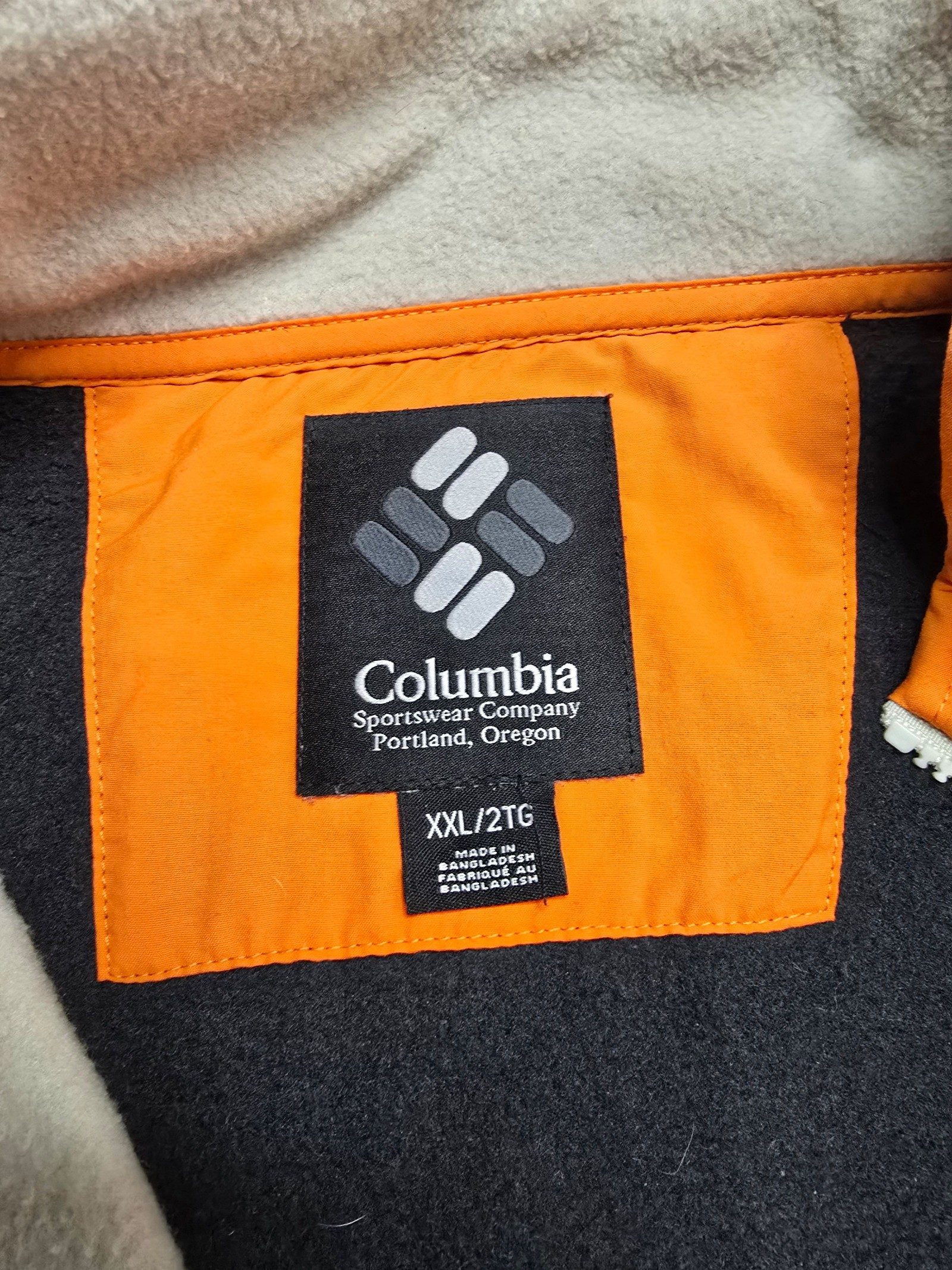 Columbia Fleece Jacket Black Beige Orange Full Zip XXL image 5