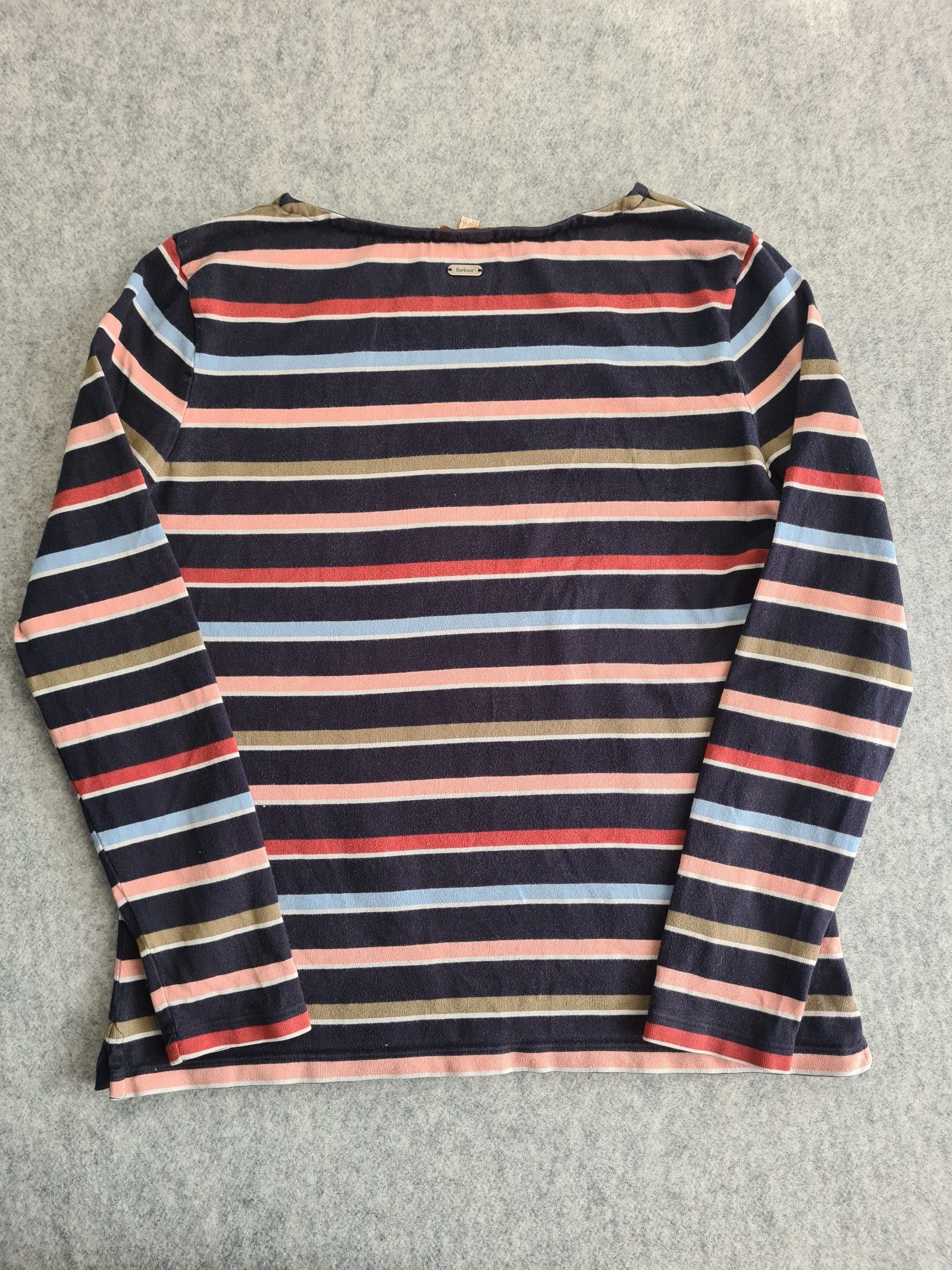 Barbour Women's Navy Multi Striped Long Size 12 Top 1166 image 5
