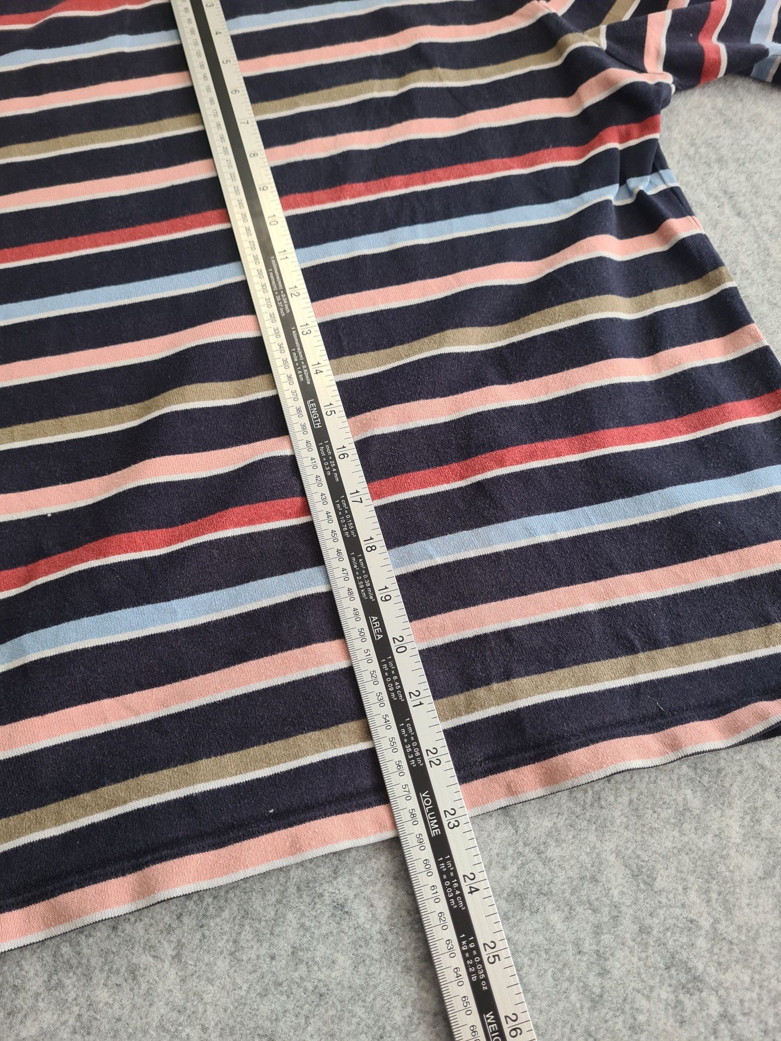 Barbour Women's Navy Multi Striped Long Size 12 Top 1166 image 9