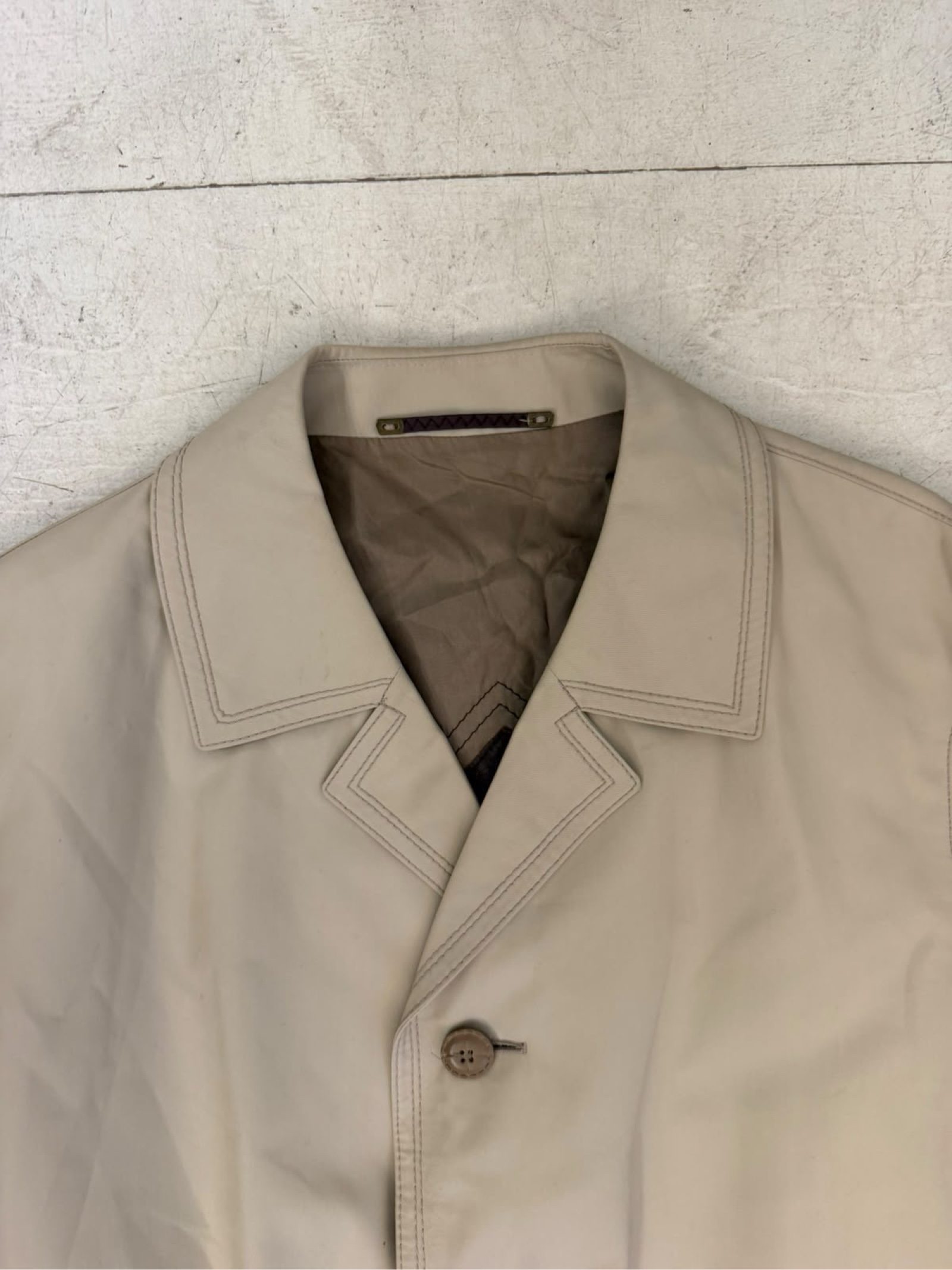Classic Beige Men's Trench Coat Size Large with Belt image 2