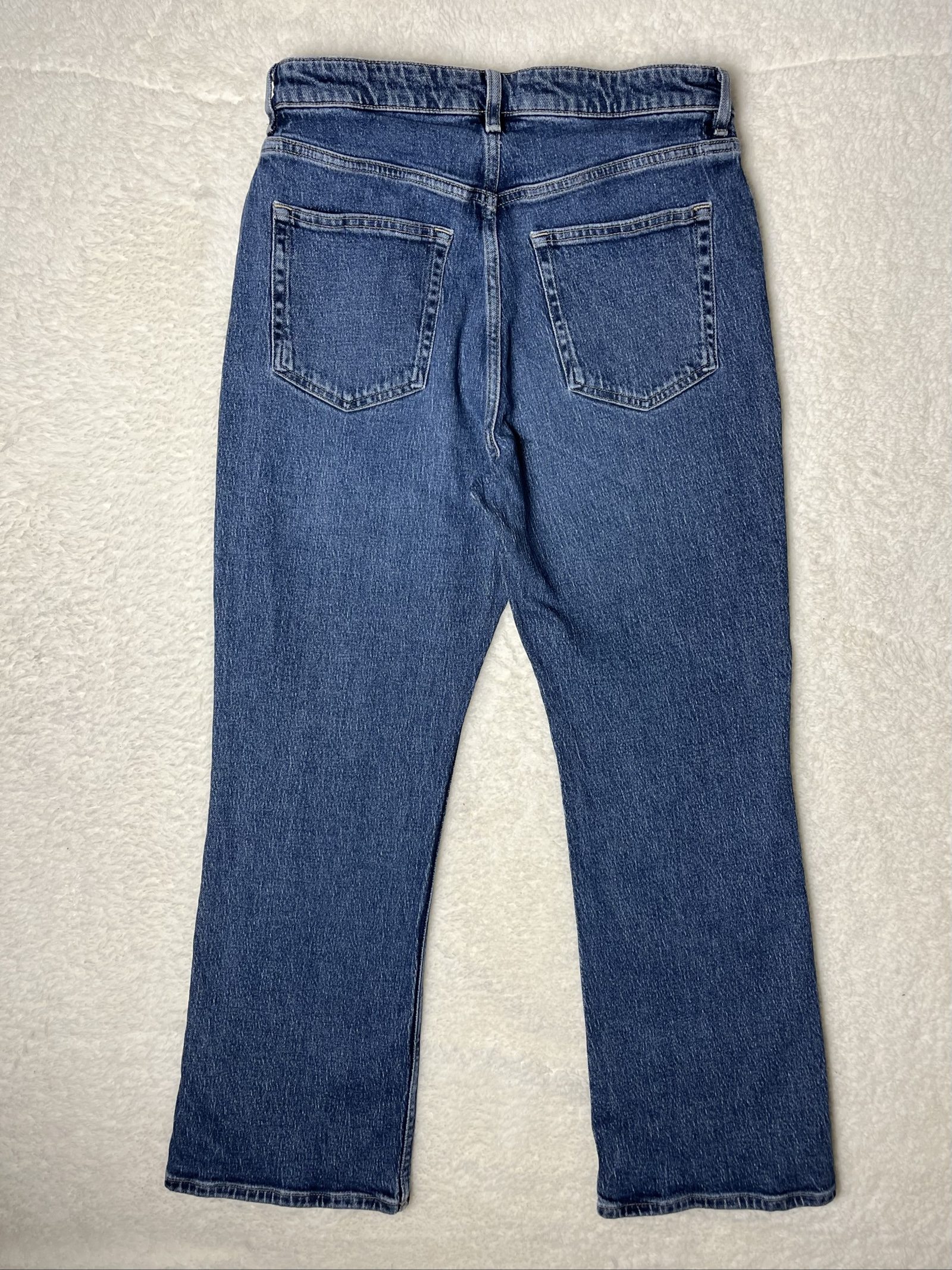 COS Flared Leg High Rise Jeans cropped 31 / L mid blue washed image 3